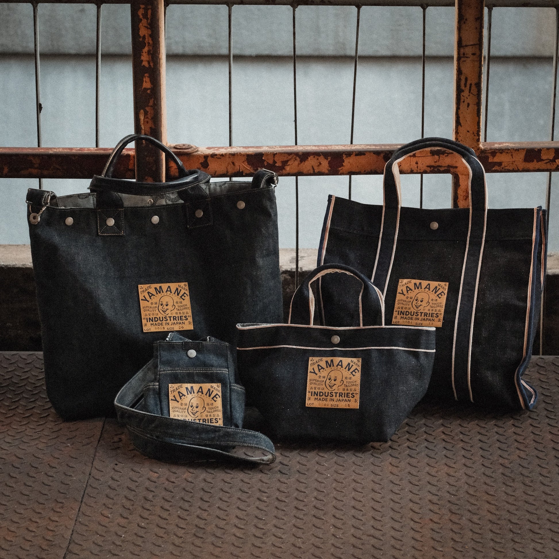 YAMANE LOT.9001 DENIM BOAT-SHAPED TOTE 15 INCH