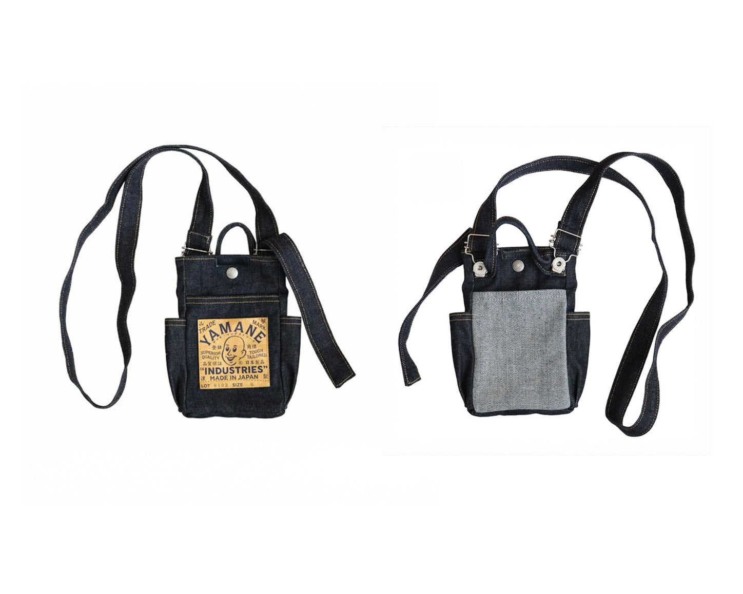 YAMANE LOT.9102 DENIM SMARTPHONE SHOULDER POUCH 6 INCH