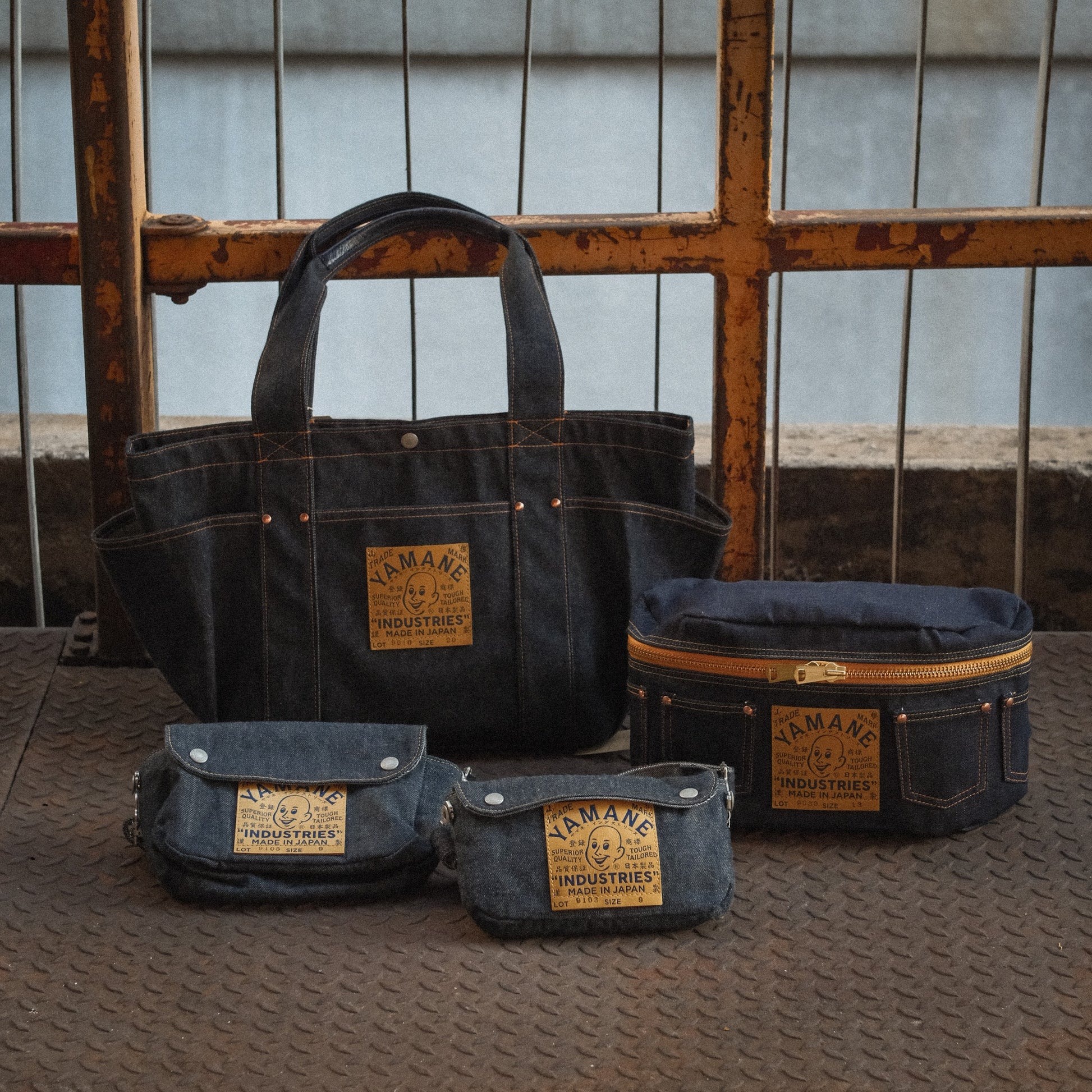 YAMANE LOT.9103 DENIM SNAP-ON FLAP SHOULDER POUCH 9 INCH