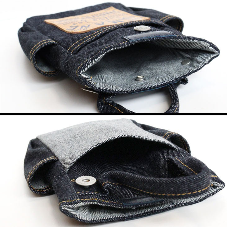 YAMANE LOT.9102 DENIM SMARTPHONE SHOULDER POUCH 6 INCH