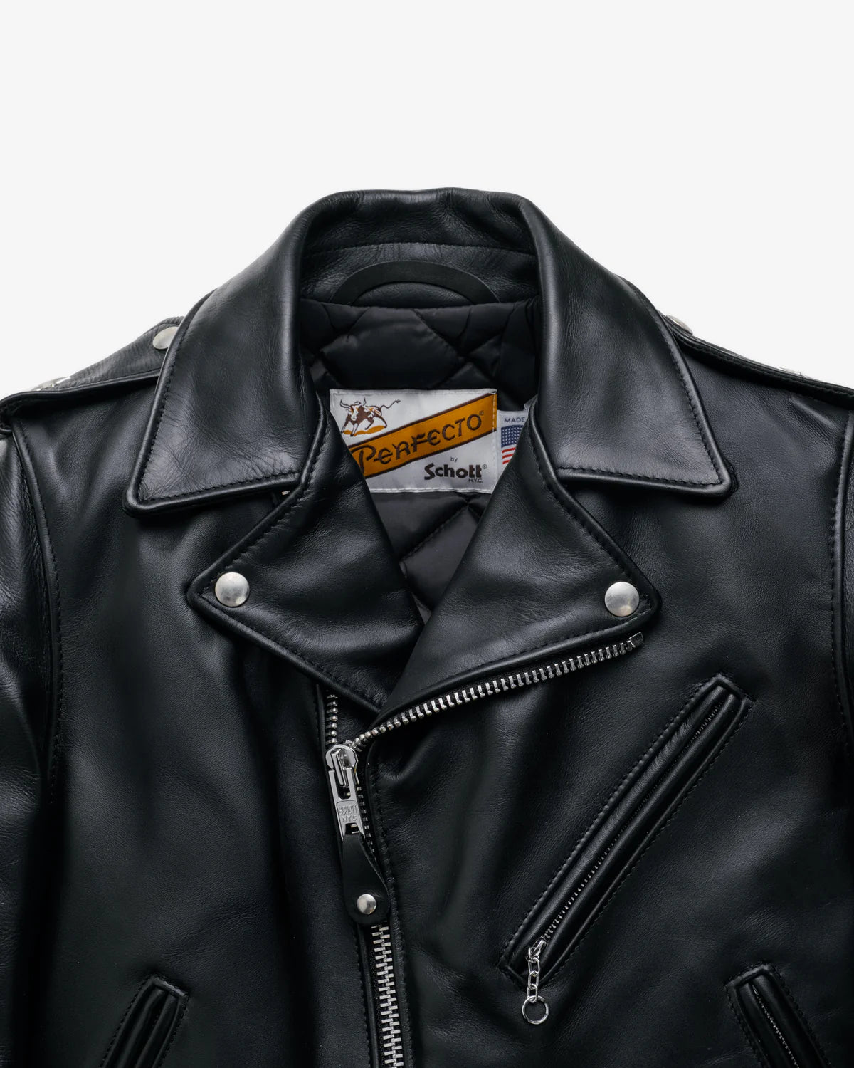 SCHOTT NYC 613 ORIGINAL ONE STAR PERFECTO MOTORCYCLE JACKET - BLACK