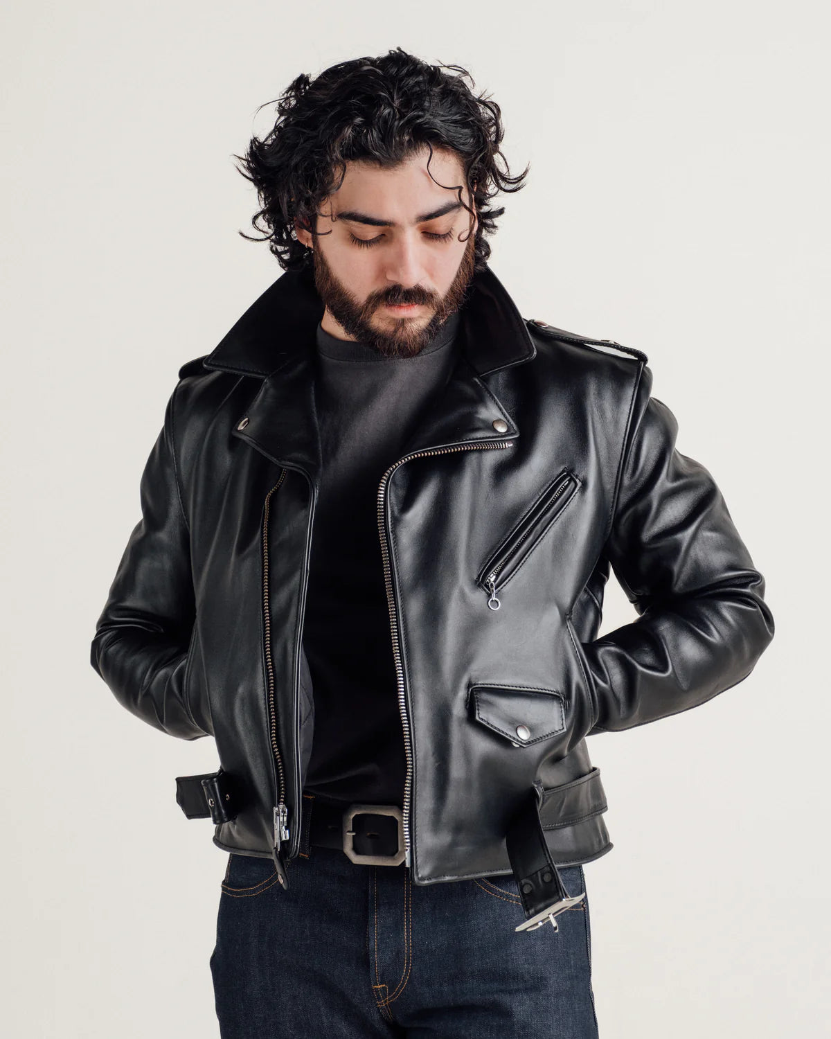 SCHOTT NYC 613 ORIGINAL ONE STAR PERFECTO MOTORCYCLE JACKET - BLACK