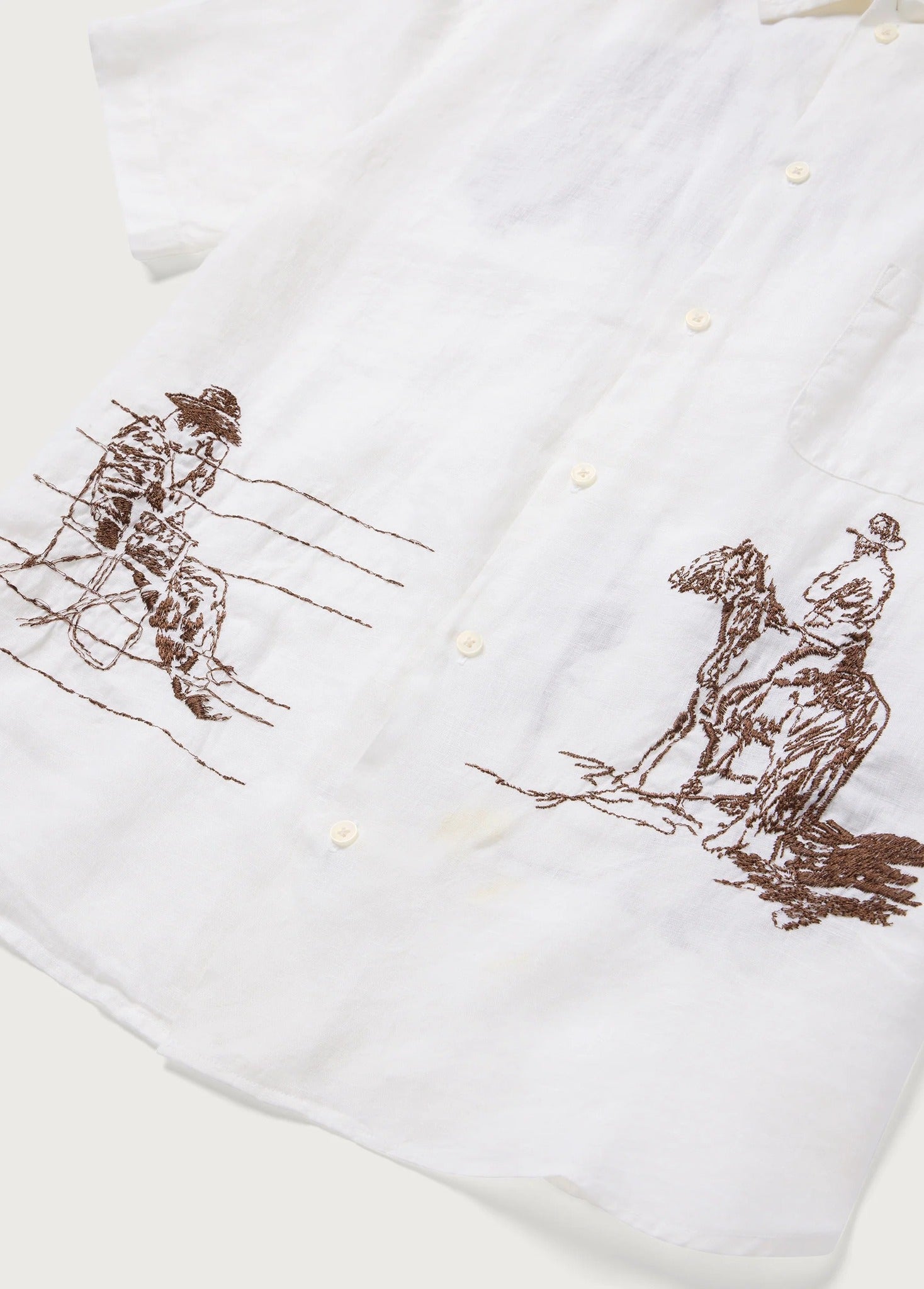 ONE OF THESE DAYS REMEMBER ME CAMP SHIRT - IVORY