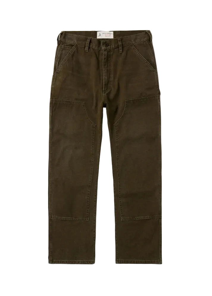 ONE OF THESE DAYS CANVAS DOUBLE KNEE PANTS - WASHED BROWN