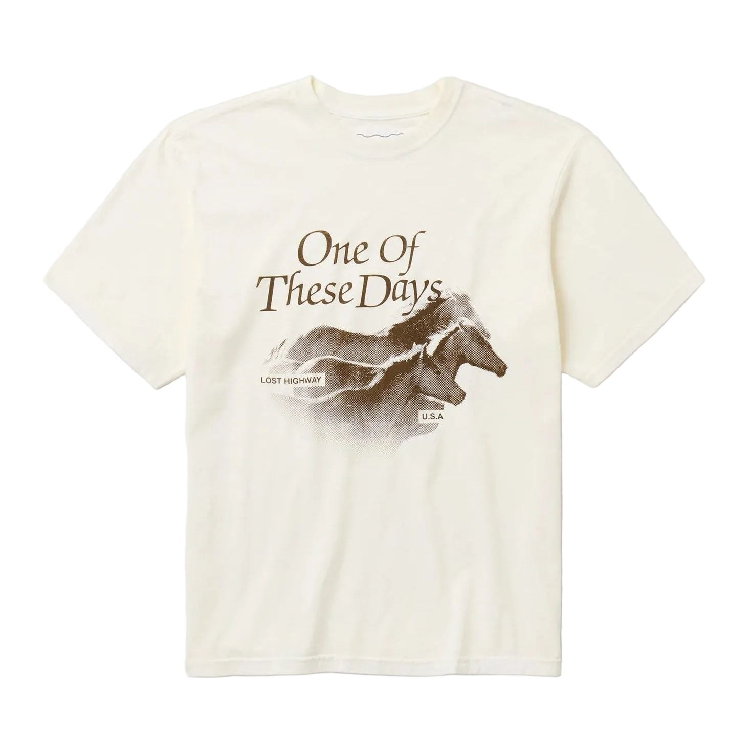 ONE OF THESE DAYS LOST HIGHWAY T-SHIRT - BONE