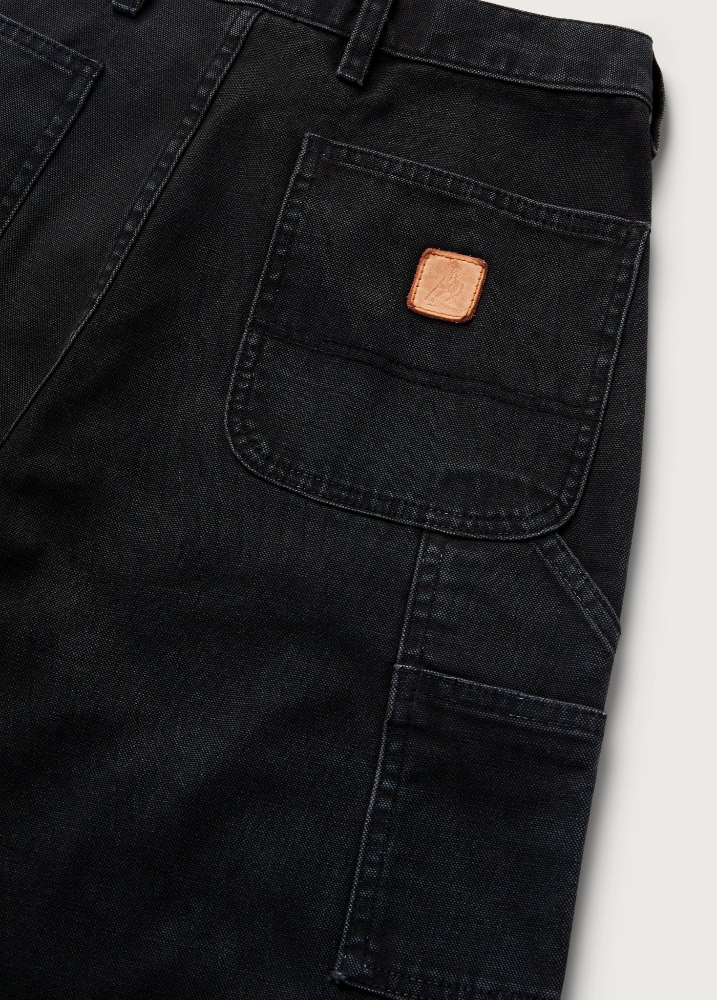 ONE OF THESE DAYS CANVAS DOUBLE KNEE PANTS - WASHED BLACK