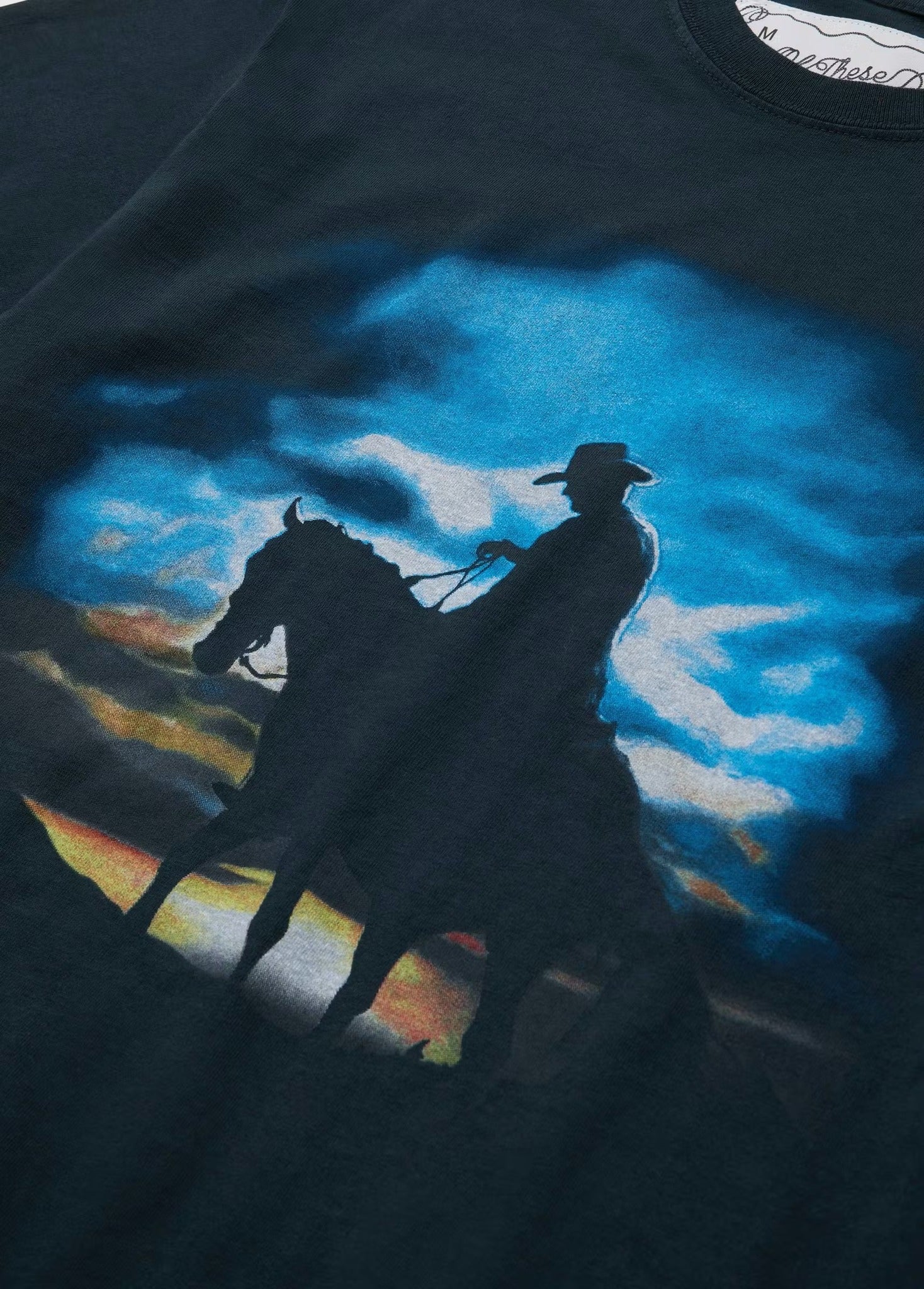 ONE OF THESE DAYS HARVEST MOON T-SHIRT - WASHED BLACK