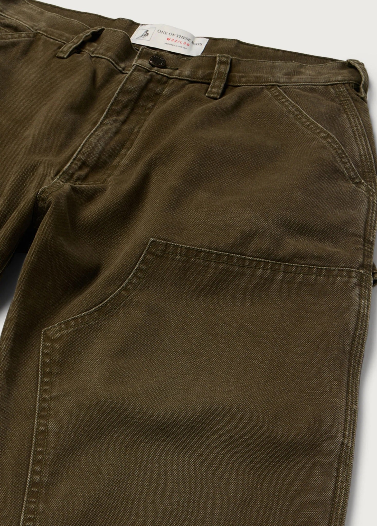 ONE OF THESE DAYS CANVAS DOUBLE KNEE PANTS - WASHED BROWN