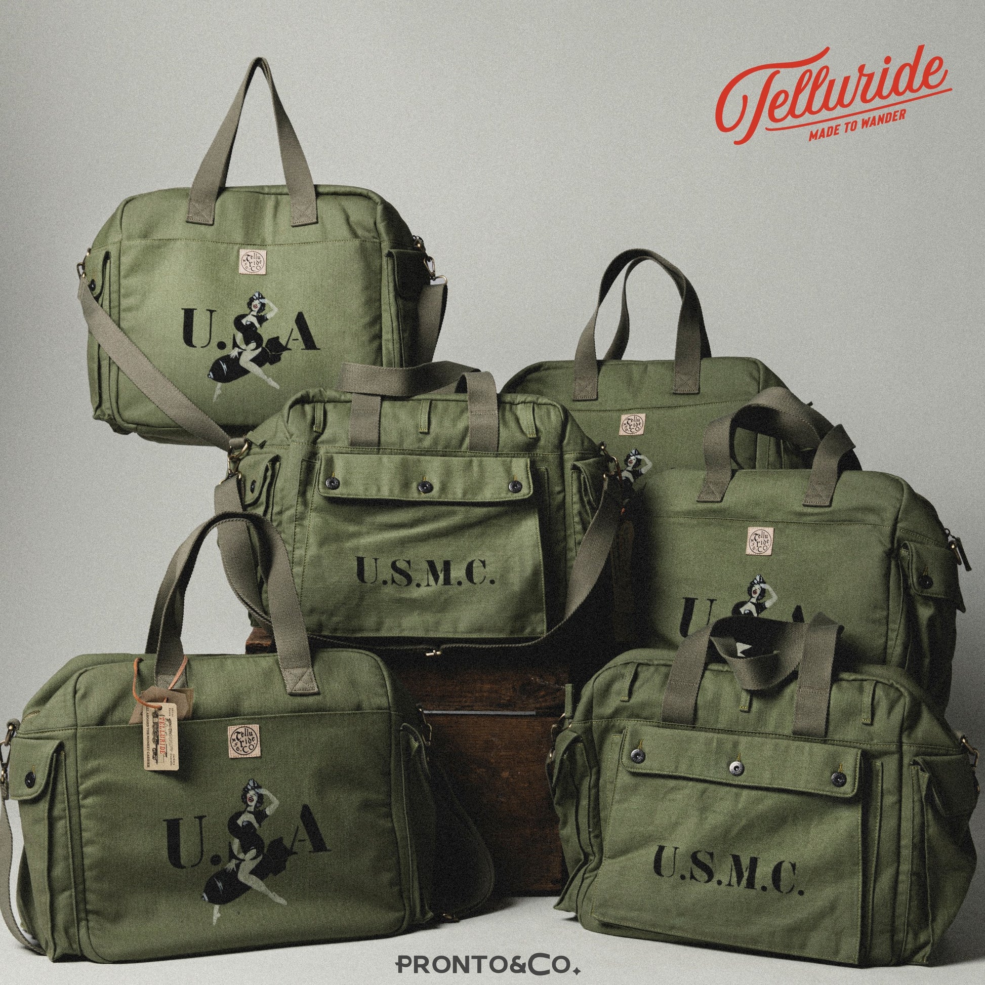 TELLURIDE MONKEY CARRIER TOTE (PINUP) - SAGE GREEN