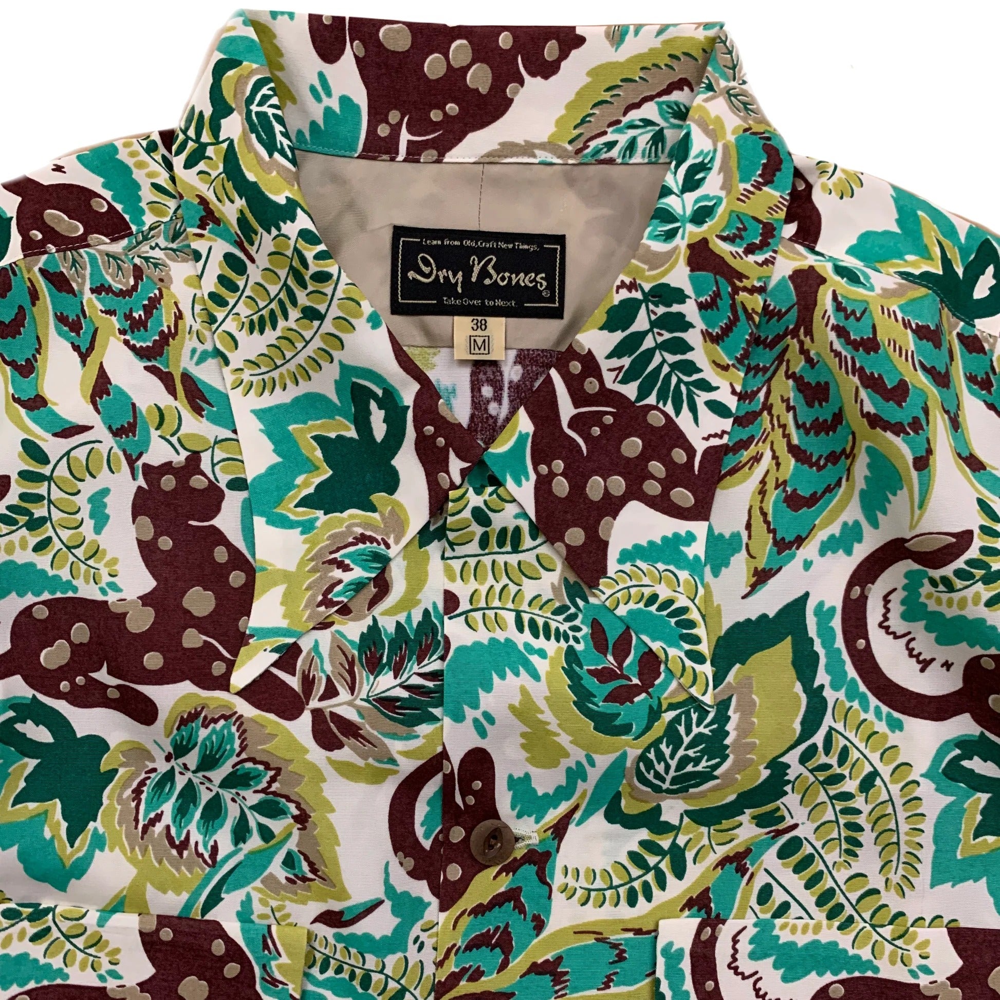 DRY BONES L/S HAWAIIAN SHIRT PANTHER - OFF WHITE