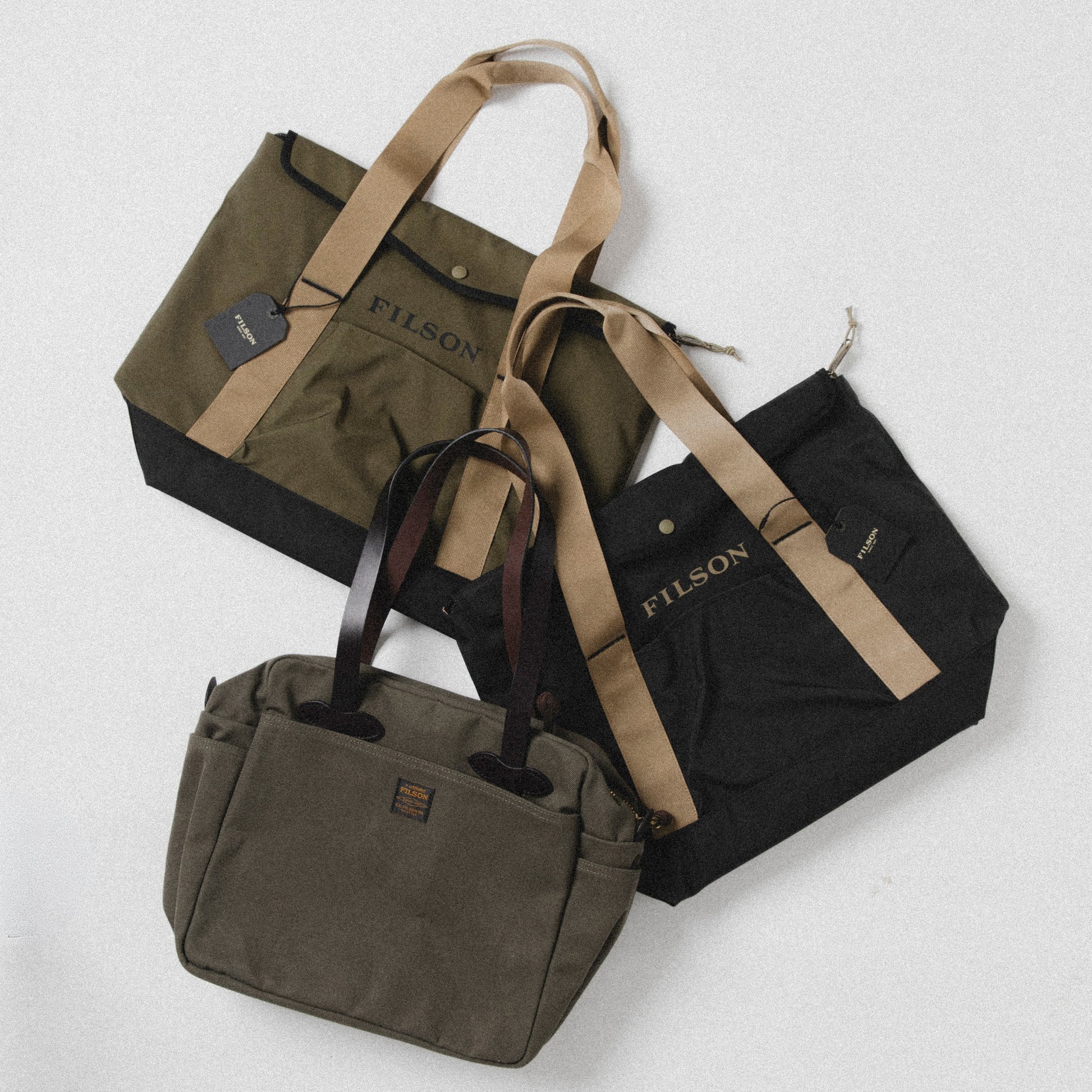 FILSON ALL-WEATHER TOTE BAG - BLACK/COVERT