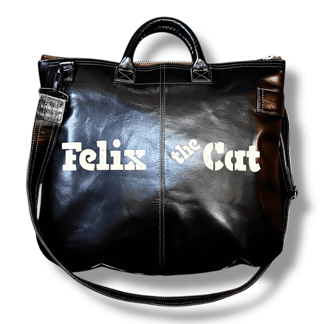 TOYS MCCOY LEATHER HELMET BAG FELIX THE CAT 8 BALL - BLACK