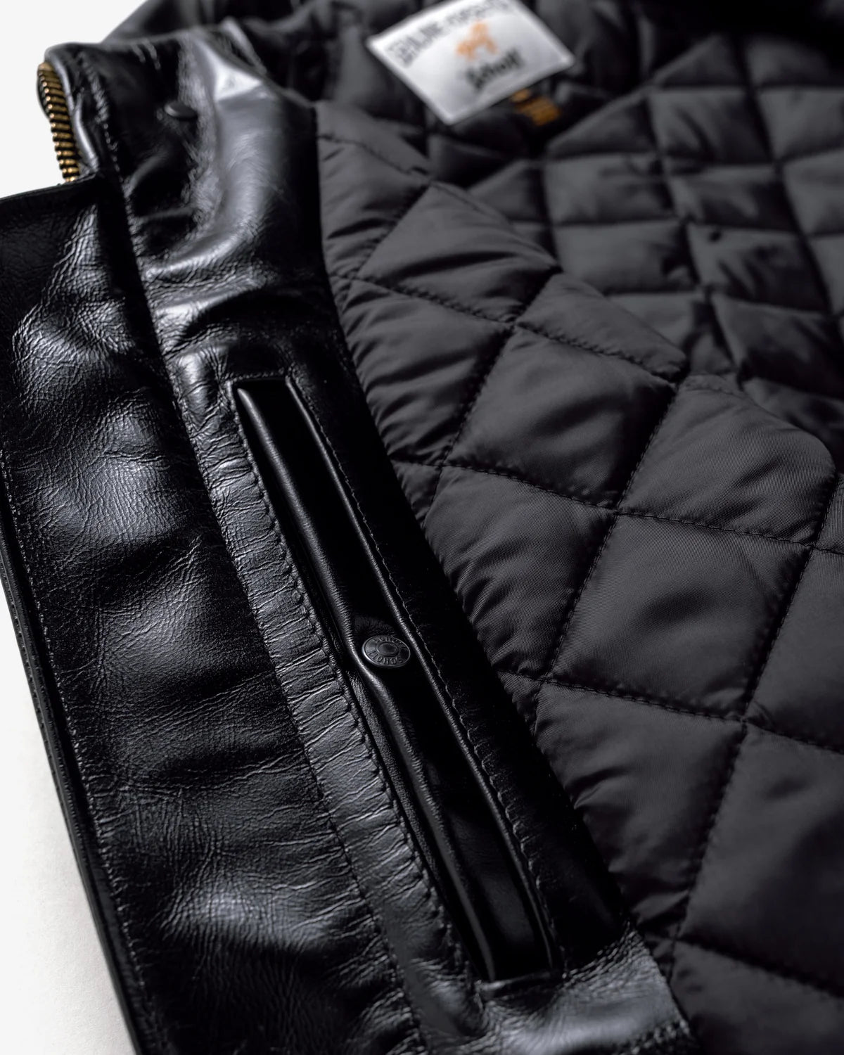 SCHOTT NYC 689H CLASSIC HORSEHIDE SPLIT COLLAR MOTORCYCLE JACKET - BLACK