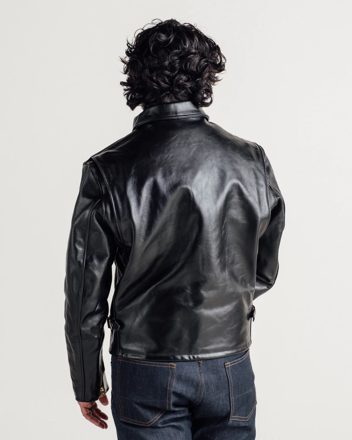 SCHOTT NYC 689H CLASSIC HORSEHIDE SPLIT COLLAR MOTORCYCLE JACKET - BLACK