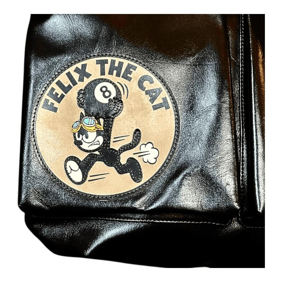 TOYS MCCOY LEATHER HELMET BAG FELIX THE CAT 8 BALL - BLACK