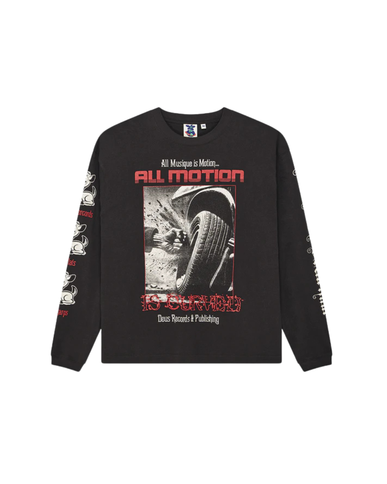 DEUS EX MACHINA DANCING GHOST LS TEE - ANTHRACITE