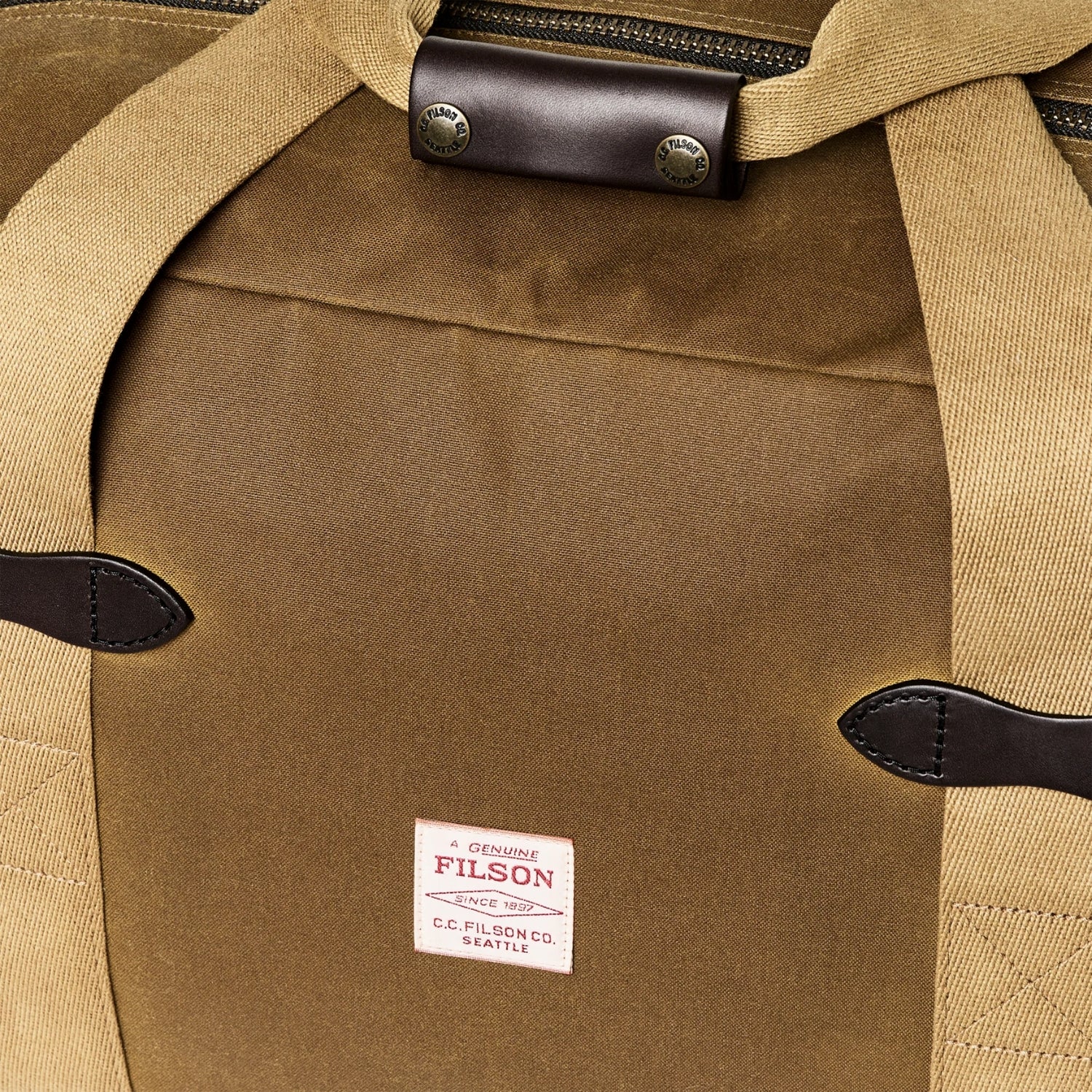 Filson Medium Tin Cloth Duffle Bag — Dark Tan — view 6