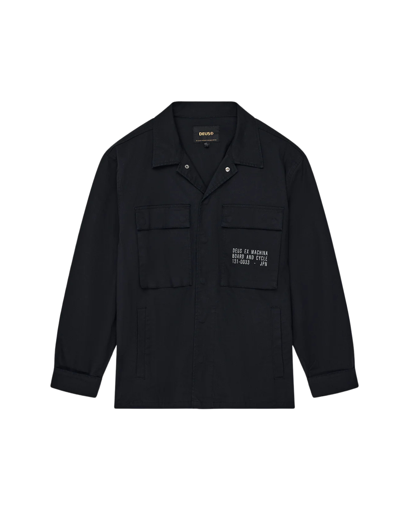 Deus Ex Machina Tommy Poplin Surf Shirt — Black — front view