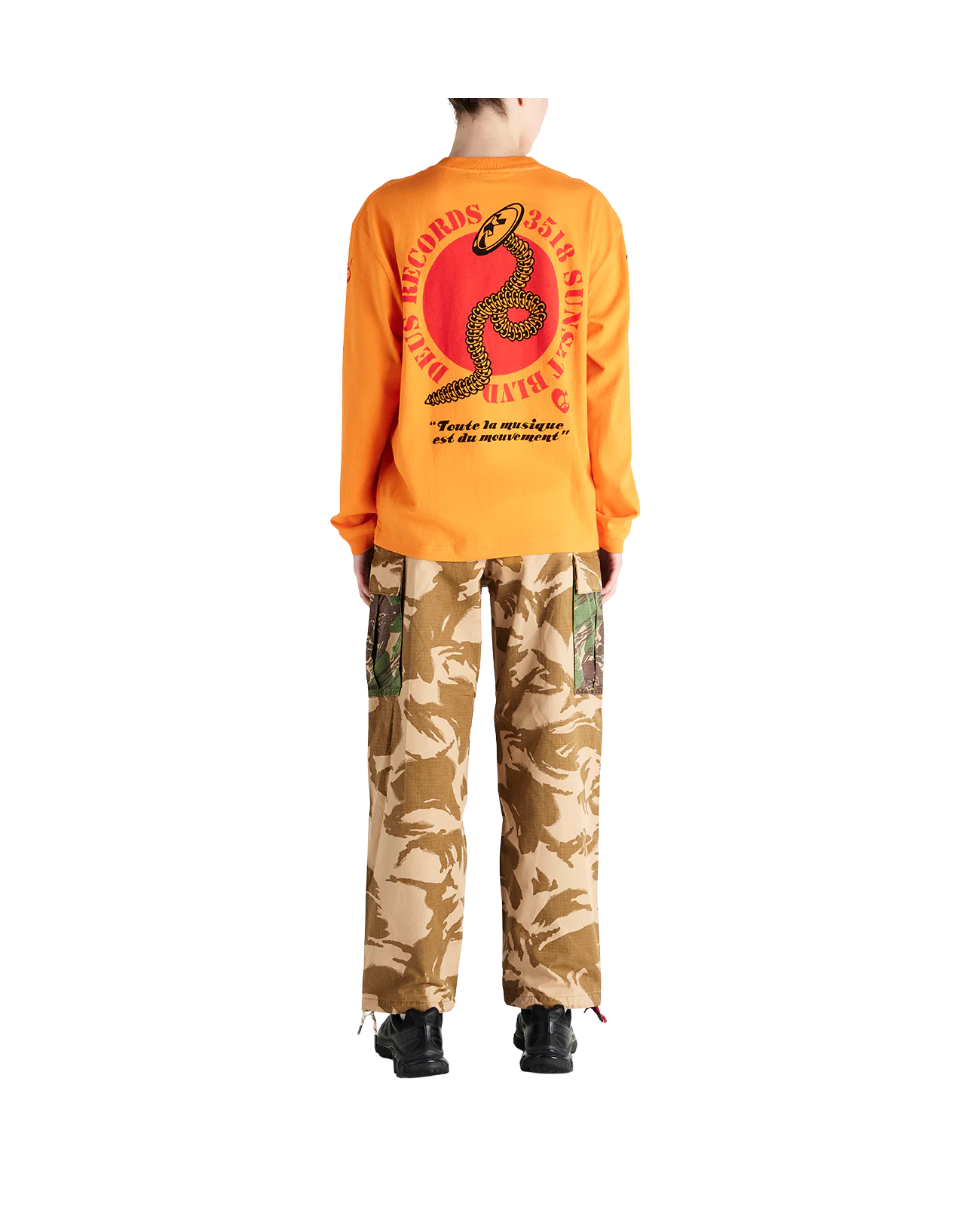 DEUS EX MACHINA DANCING GHOST LS TEE - PERSIMMON ORANGE