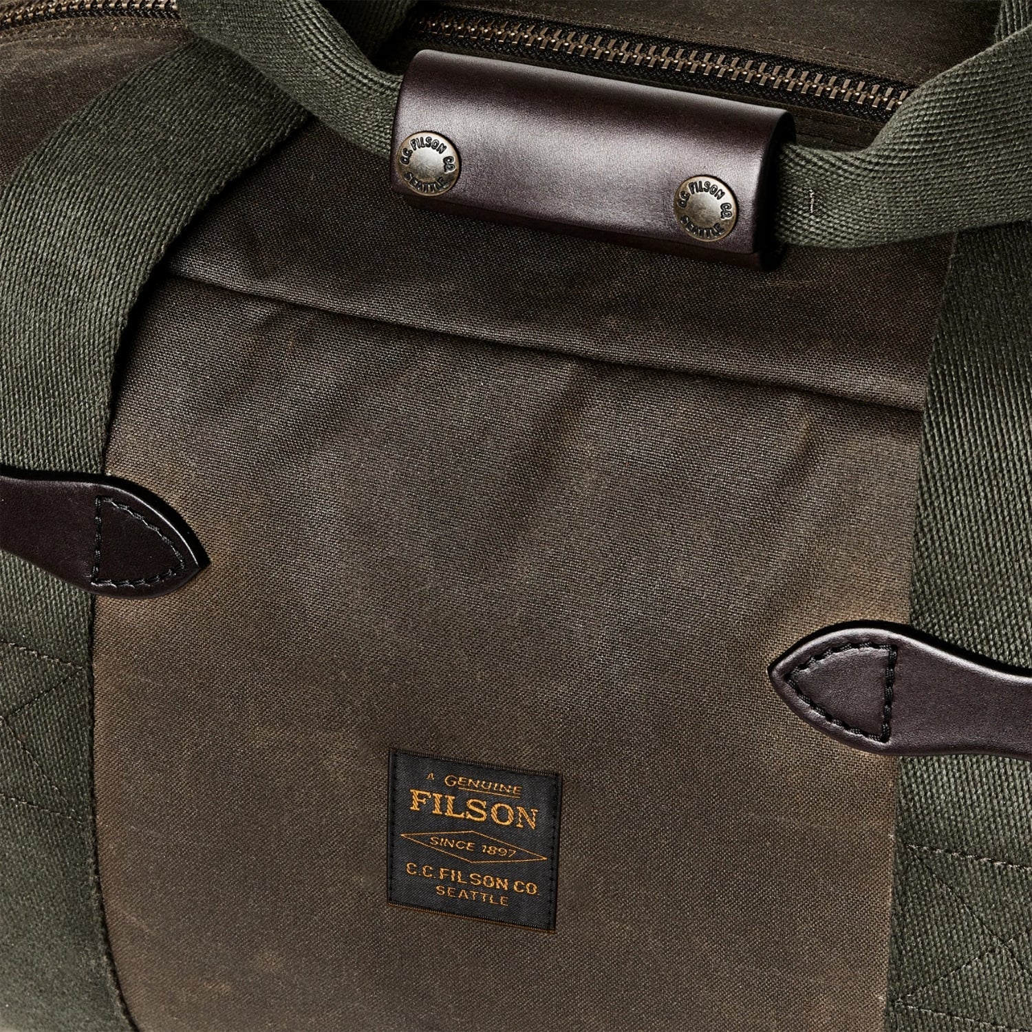 Filson Small Tin Cloth Duffle Bag — Otter Green — view 6