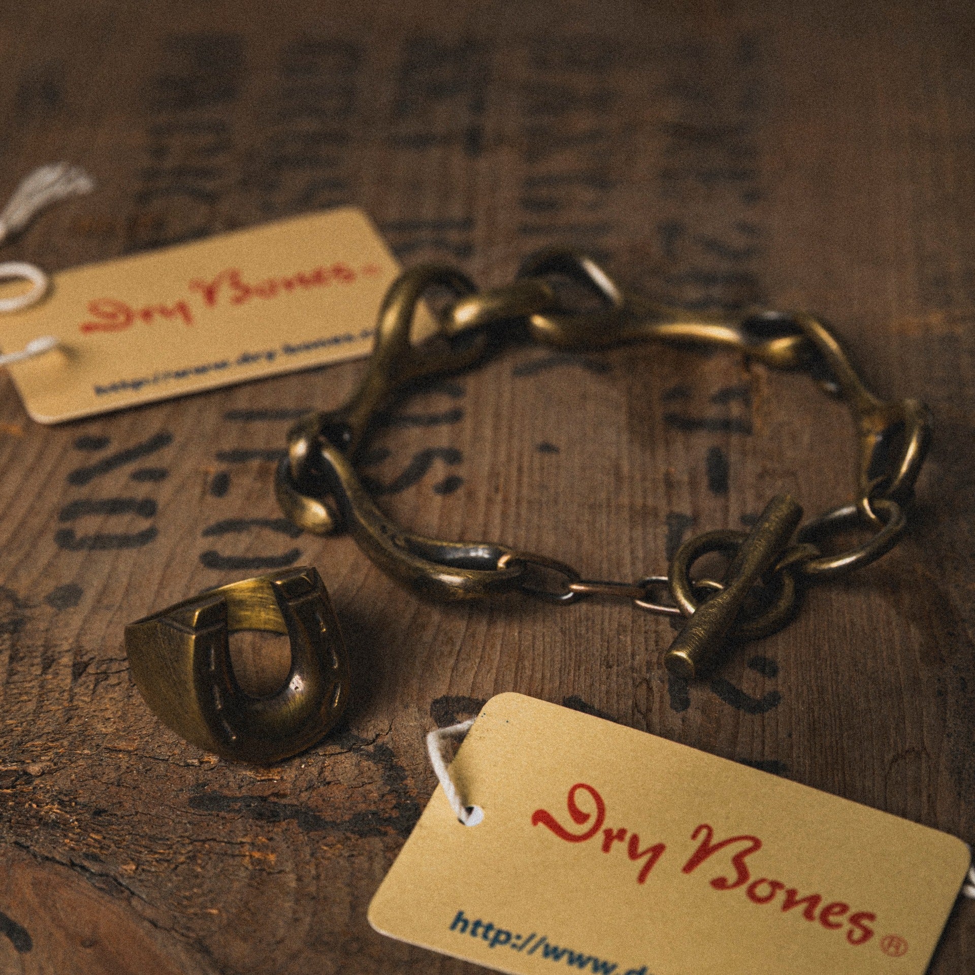 DRY BONES BRASS HORSE SHOE RING - BRASS
