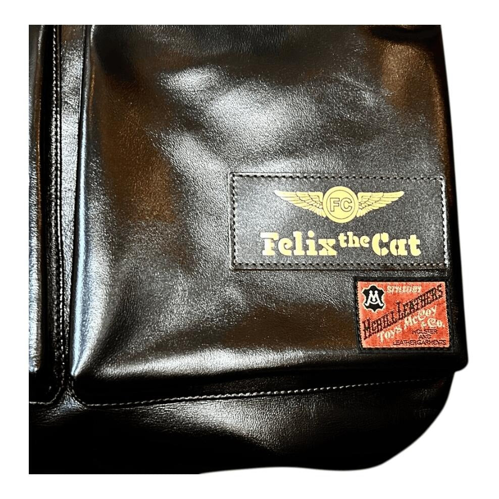 TOYS MCCOY LEATHER HELMET BAG FELIX THE CAT 8 BALL - BLACK