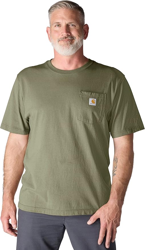 CARHARTT LOOSE FIT HEAVYWEIGHT SHORT-SLEEVE POCKET TEE - DUSTY OLIVE
