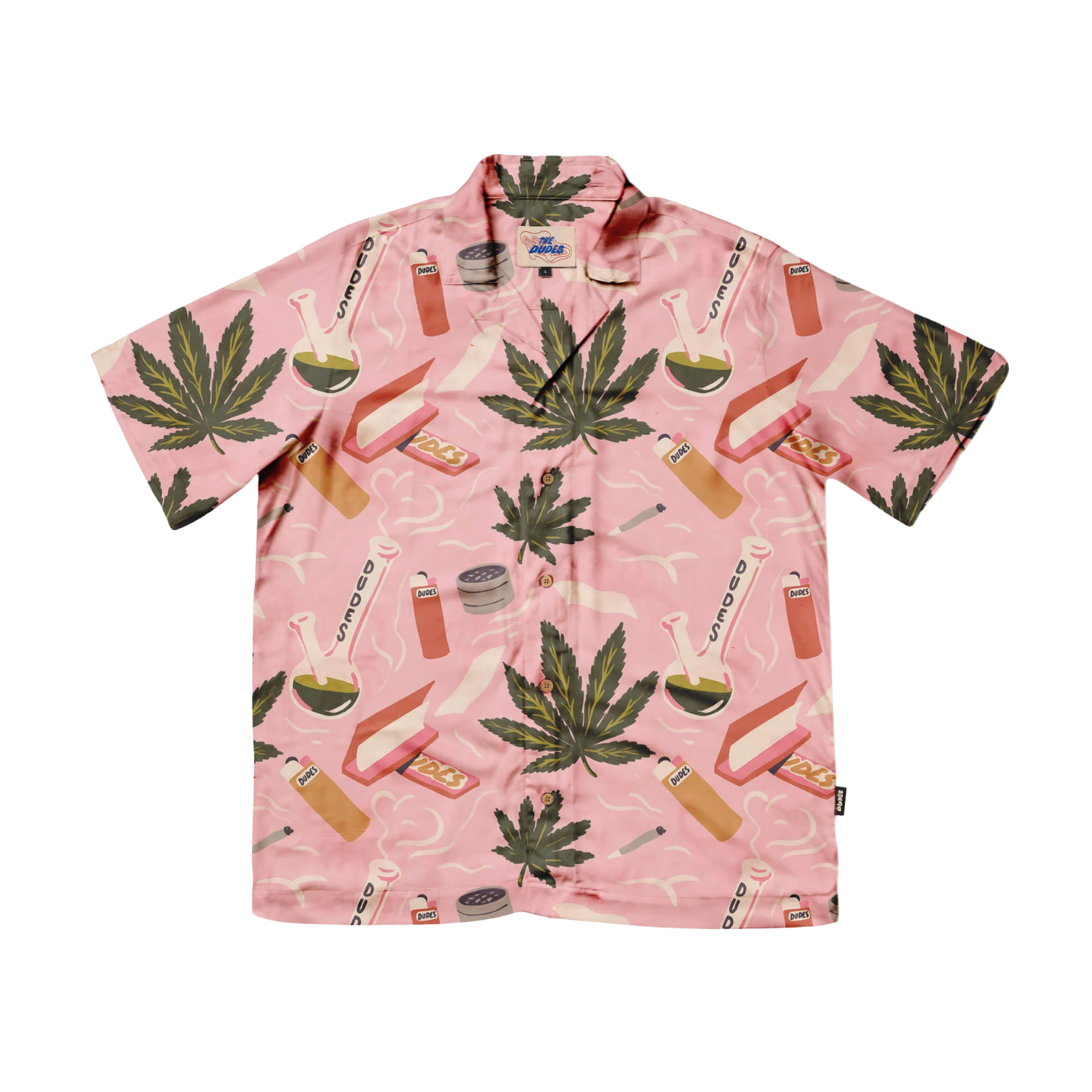 THE DUDES TRIPPIN HAWAIIN SHIRT - PINK