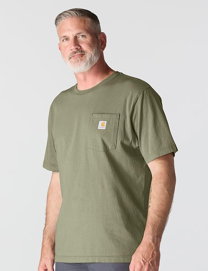 CARHARTT LOOSE FIT HEAVYWEIGHT SHORT-SLEEVE POCKET TEE - DUSTY OLIVE
