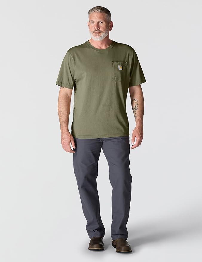 CARHARTT LOOSE FIT HEAVYWEIGHT SHORT-SLEEVE POCKET TEE - DUSTY OLIVE