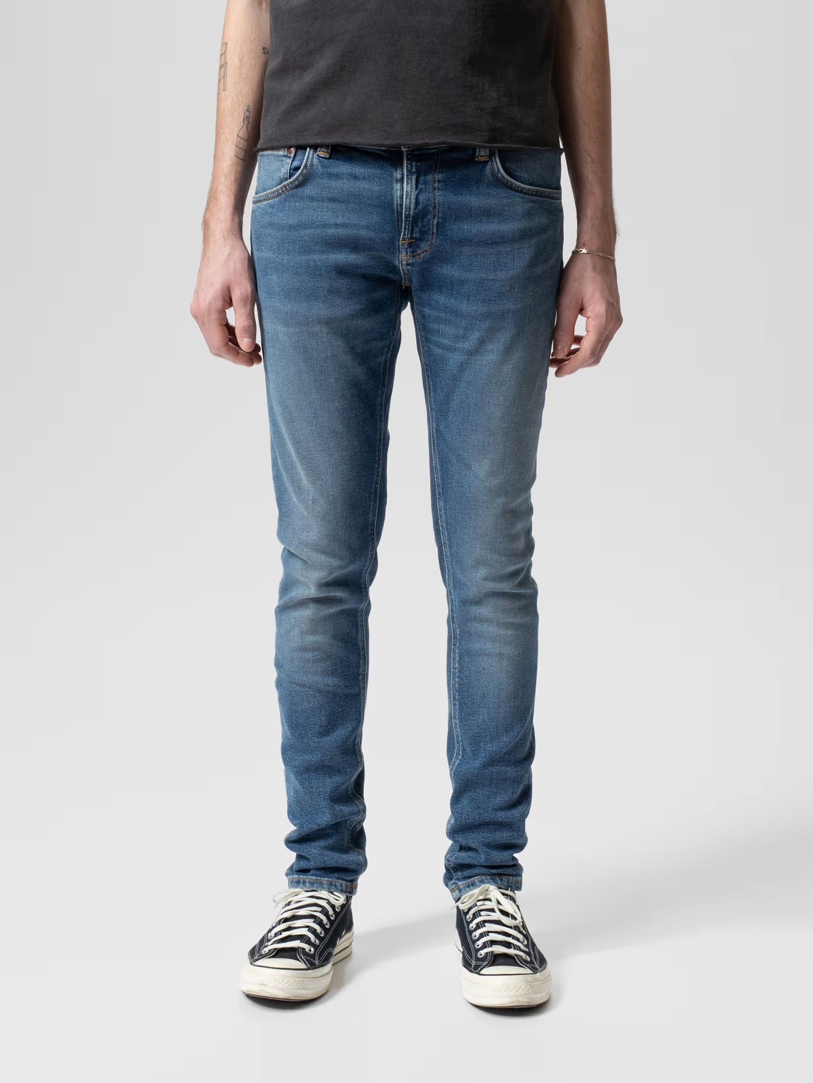 Nudie Jeans Tight Terry — Inbetween Blues — view 6