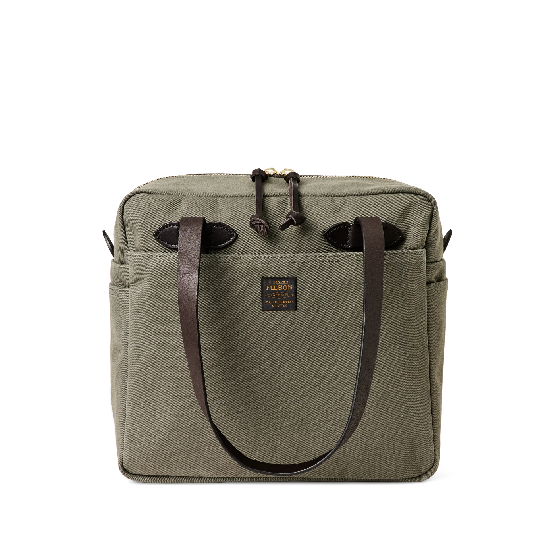 FILSON RUGGED TWILL ZIPPER TOTE BAG - OTTER GREEN