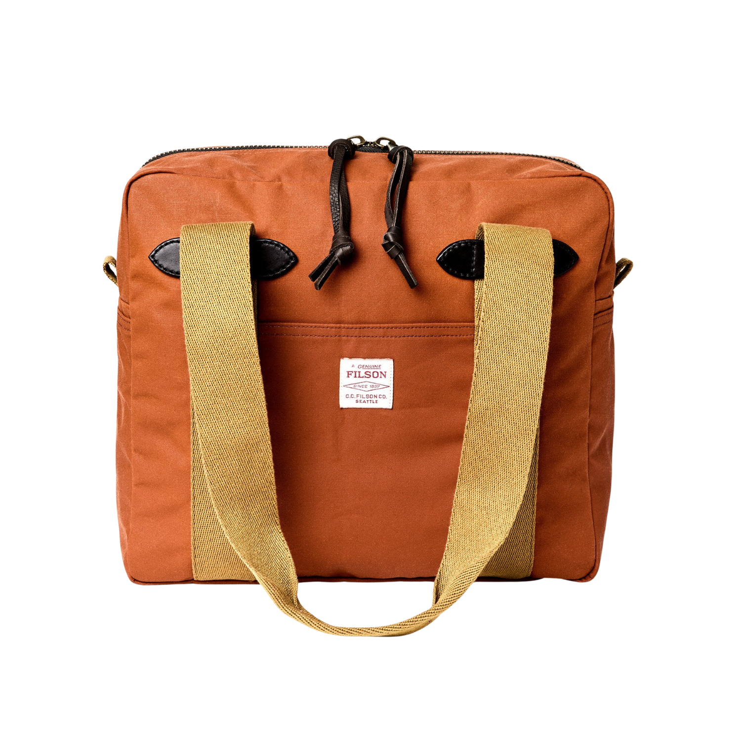 FILSON SURVEYOR CROSSBODY PACK - DARK TAN/FLAME