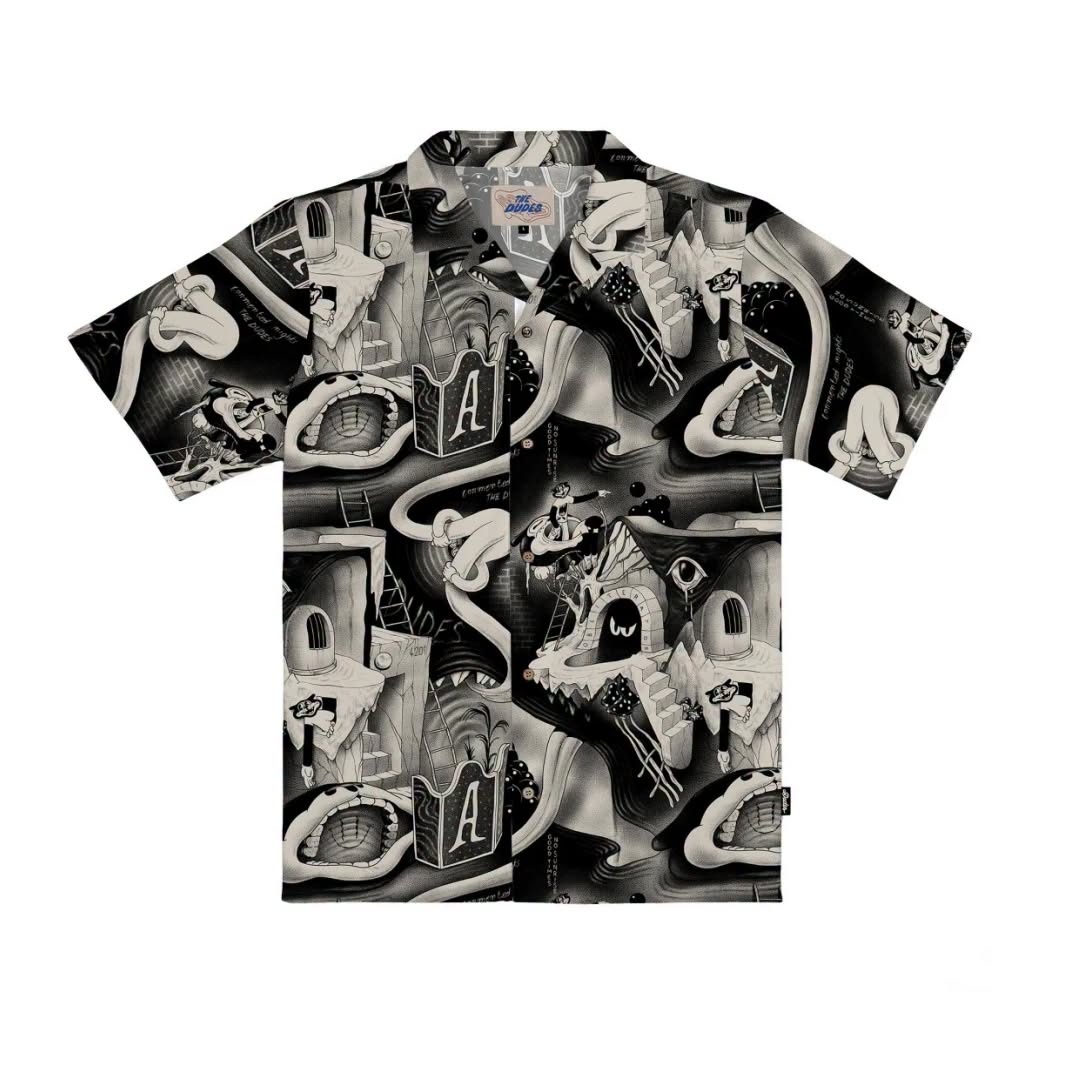 THE DUDES TORMENTED NIGHTS B/W HAWAIIAN SHIRT