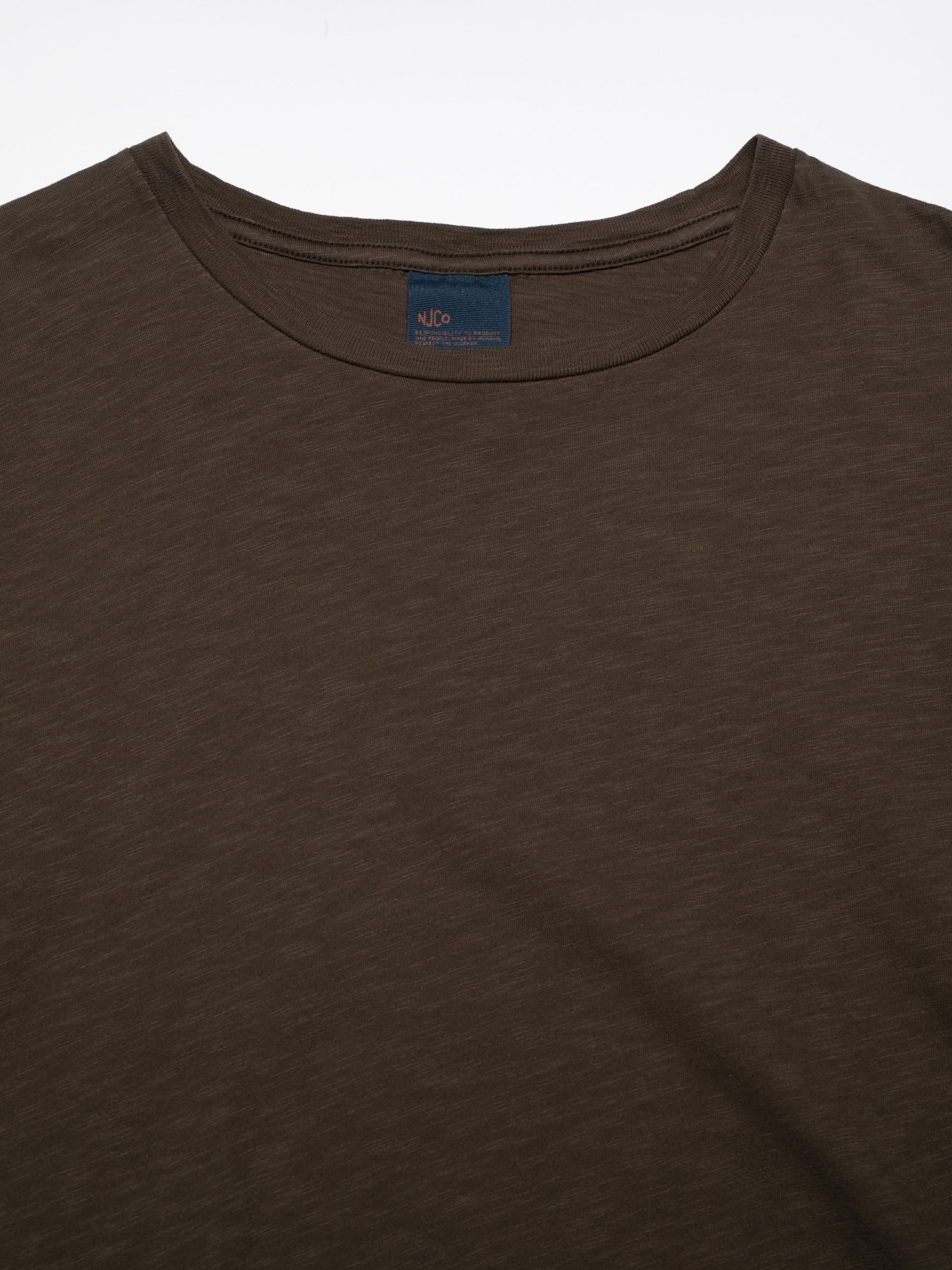 NUDIE JEANS ROFFE T-SHIRT - BLACK/BROWN