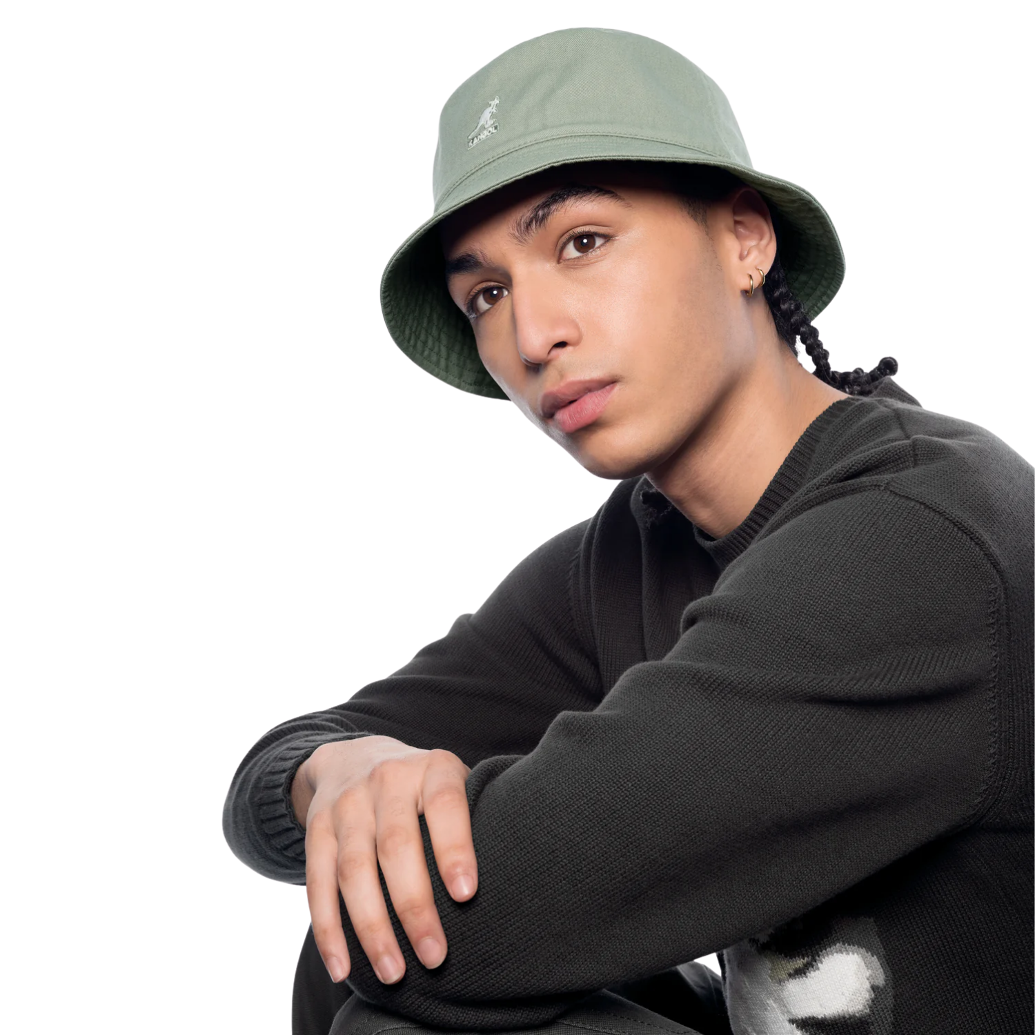 KANGOL WASHED BUCKET - BLACK