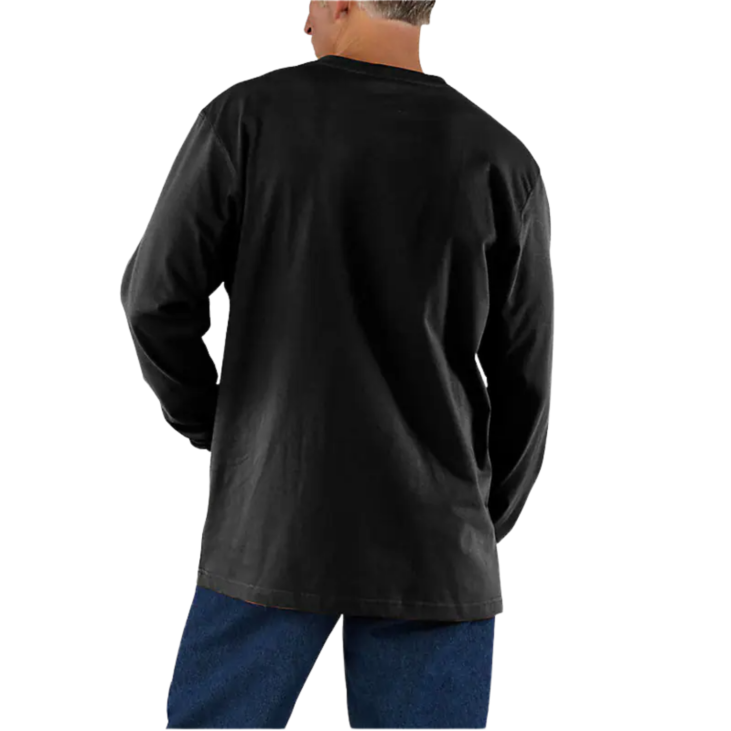 CARHARTT LOOSE FIT HEAVYWEIGHT LONG-SLEEVE POCKET T-SHIRT - BLACK