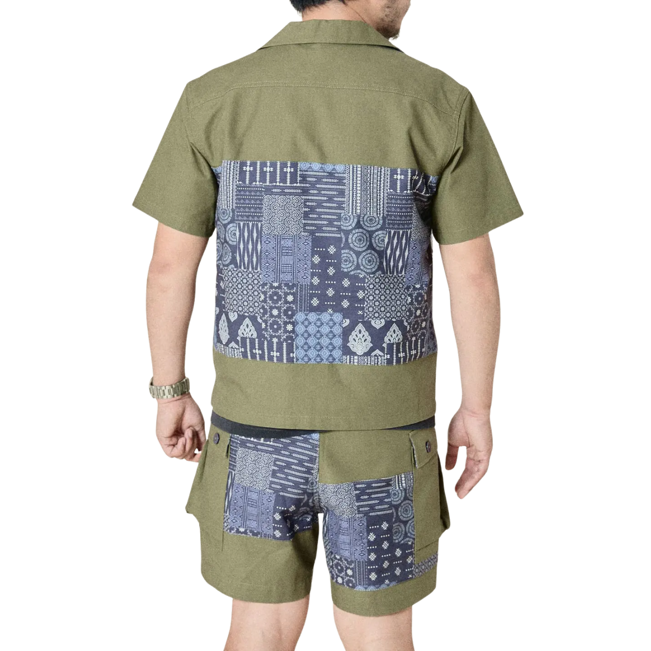 UNION LABS PATCH UP P43 S/S SHIRT - OLIVE