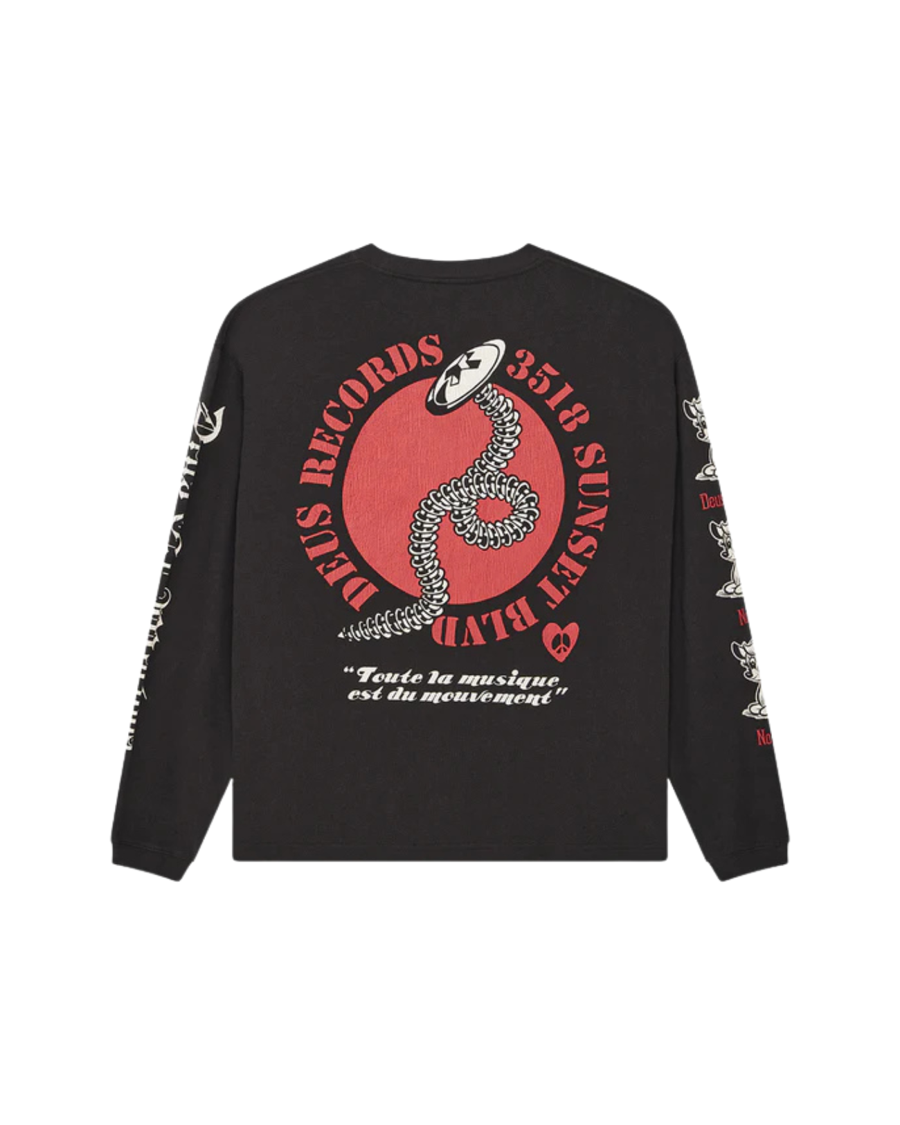 DEUS EX MACHINA DANCING GHOST LS TEE - ANTHRACITE