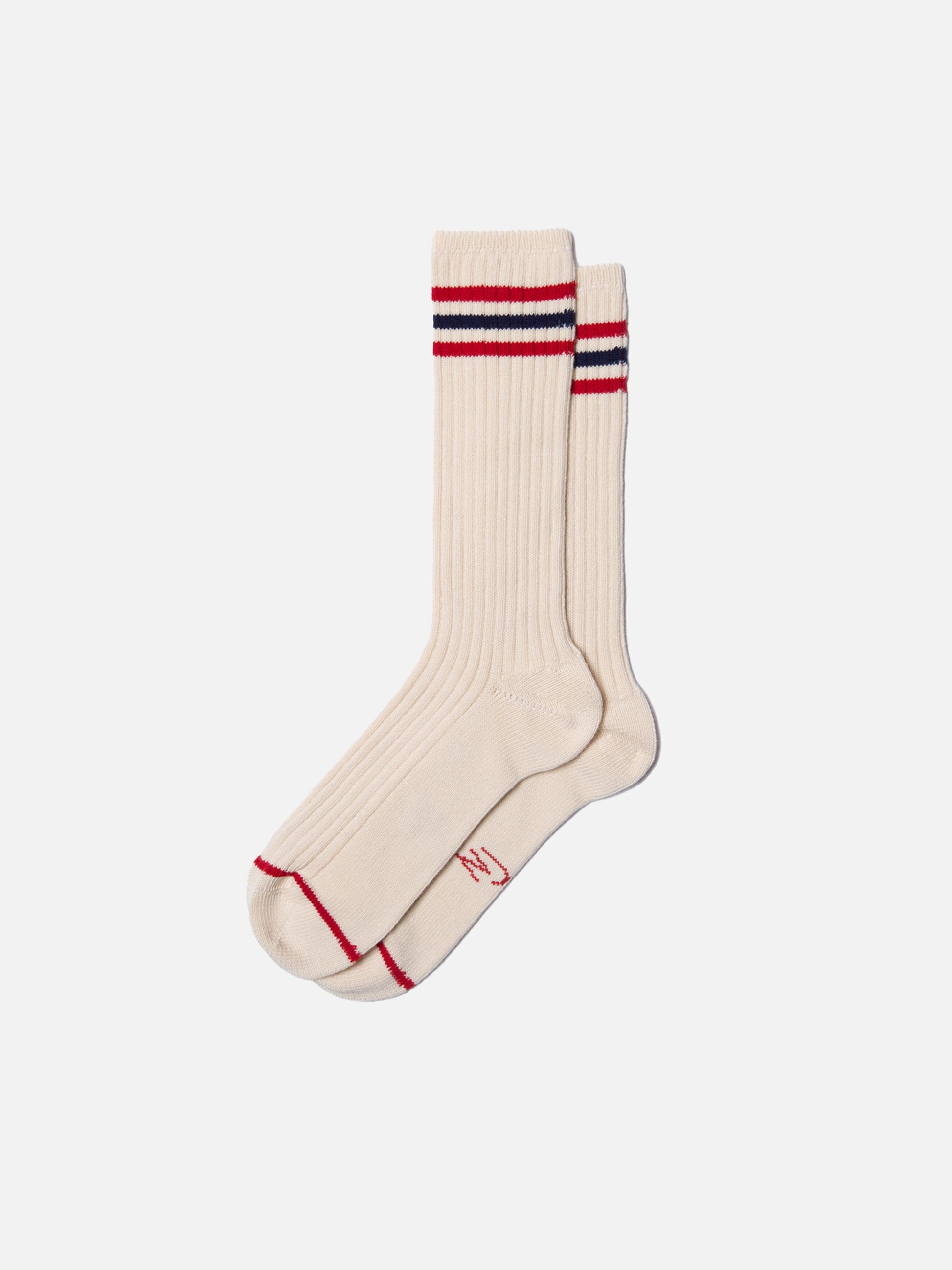 [PRE-ORDER] Men Tennis Socks Retro Offwhite/Red