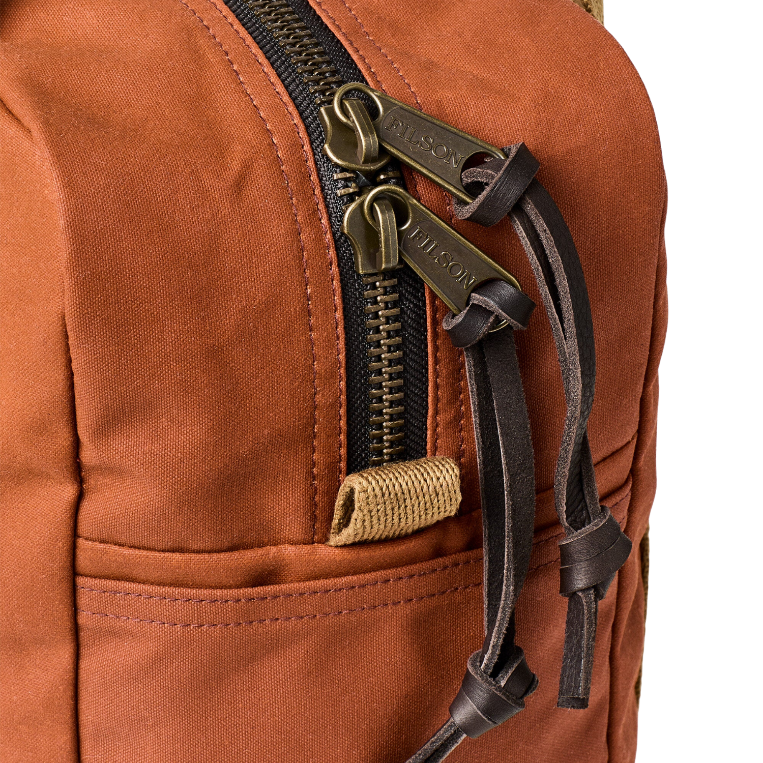 FILSON SURVEYOR CROSSBODY PACK - DARK TAN/FLAME