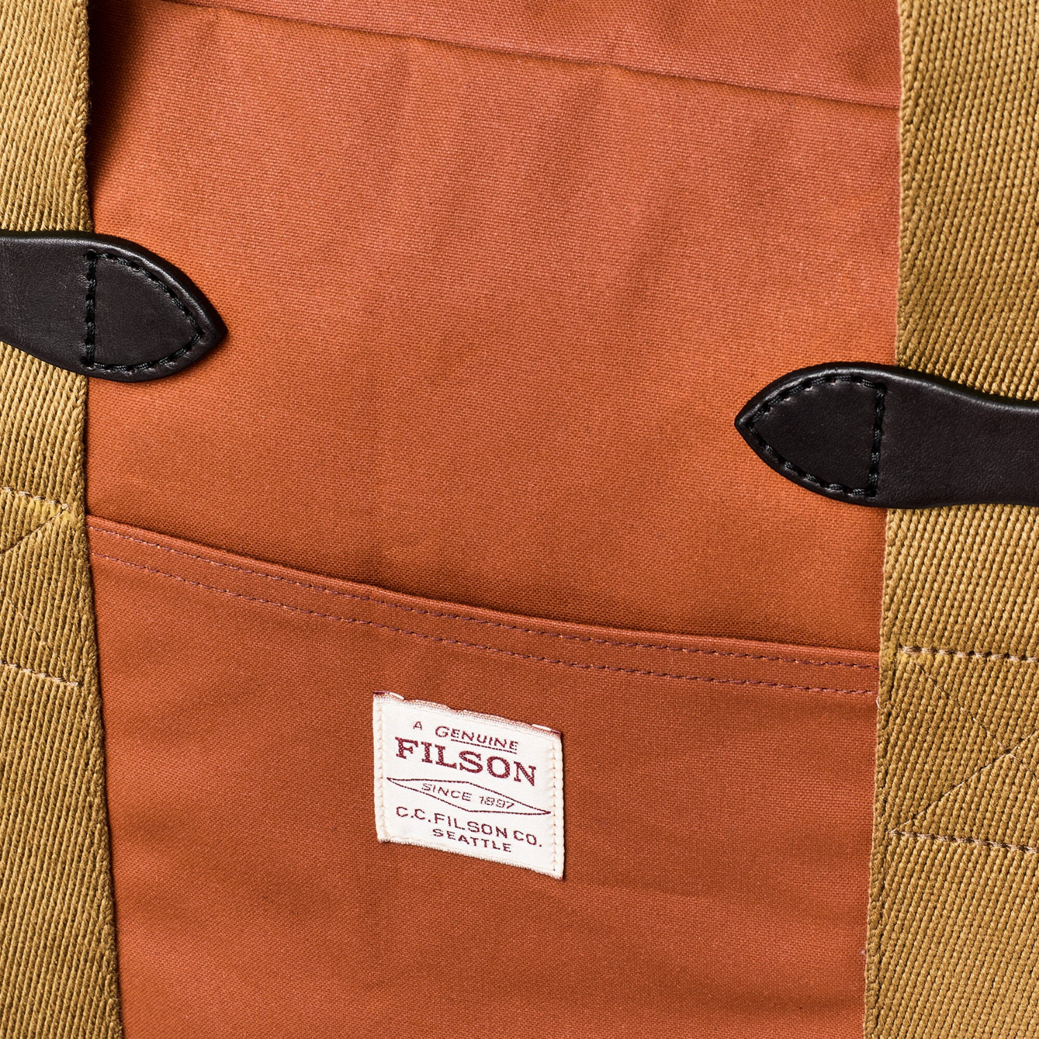 FILSON SURVEYOR CROSSBODY PACK - DARK TAN/FLAME