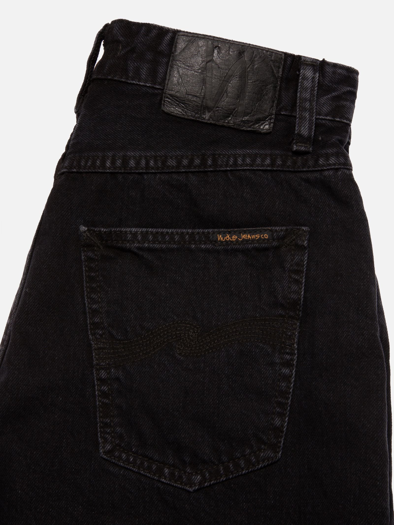 Nudie Jeans Maeve Denim Shorts — Smooth Black — view 4