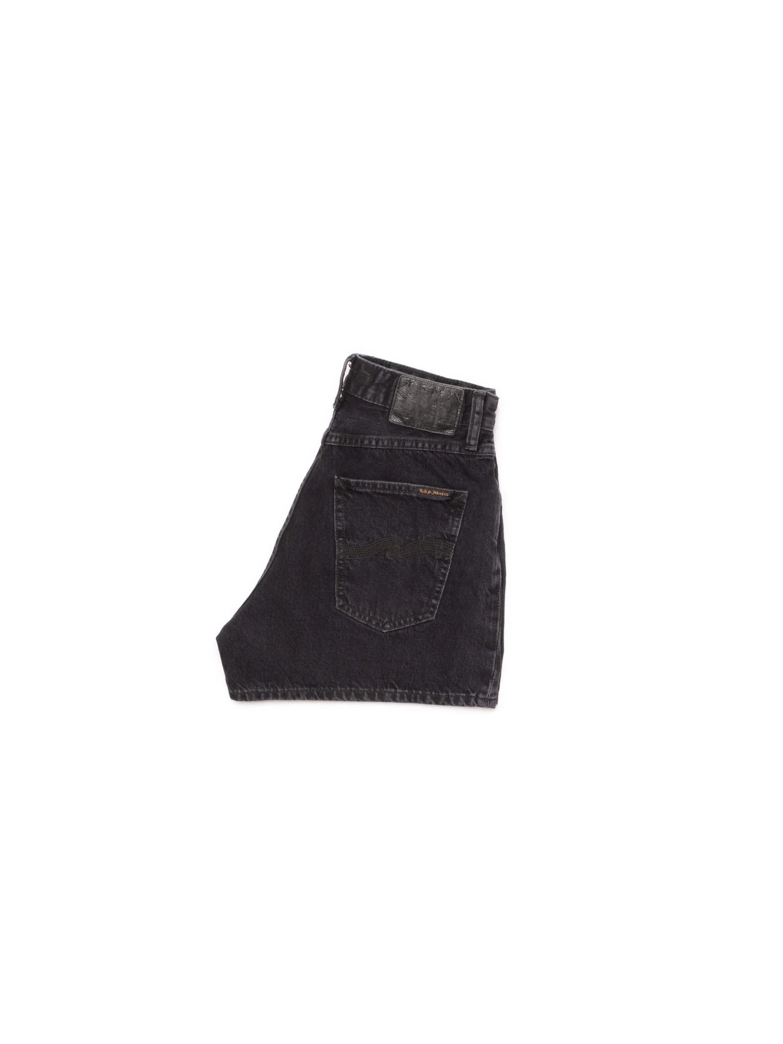 Nudie Jeans Maeve Denim Shorts — Smooth Black — view 3
