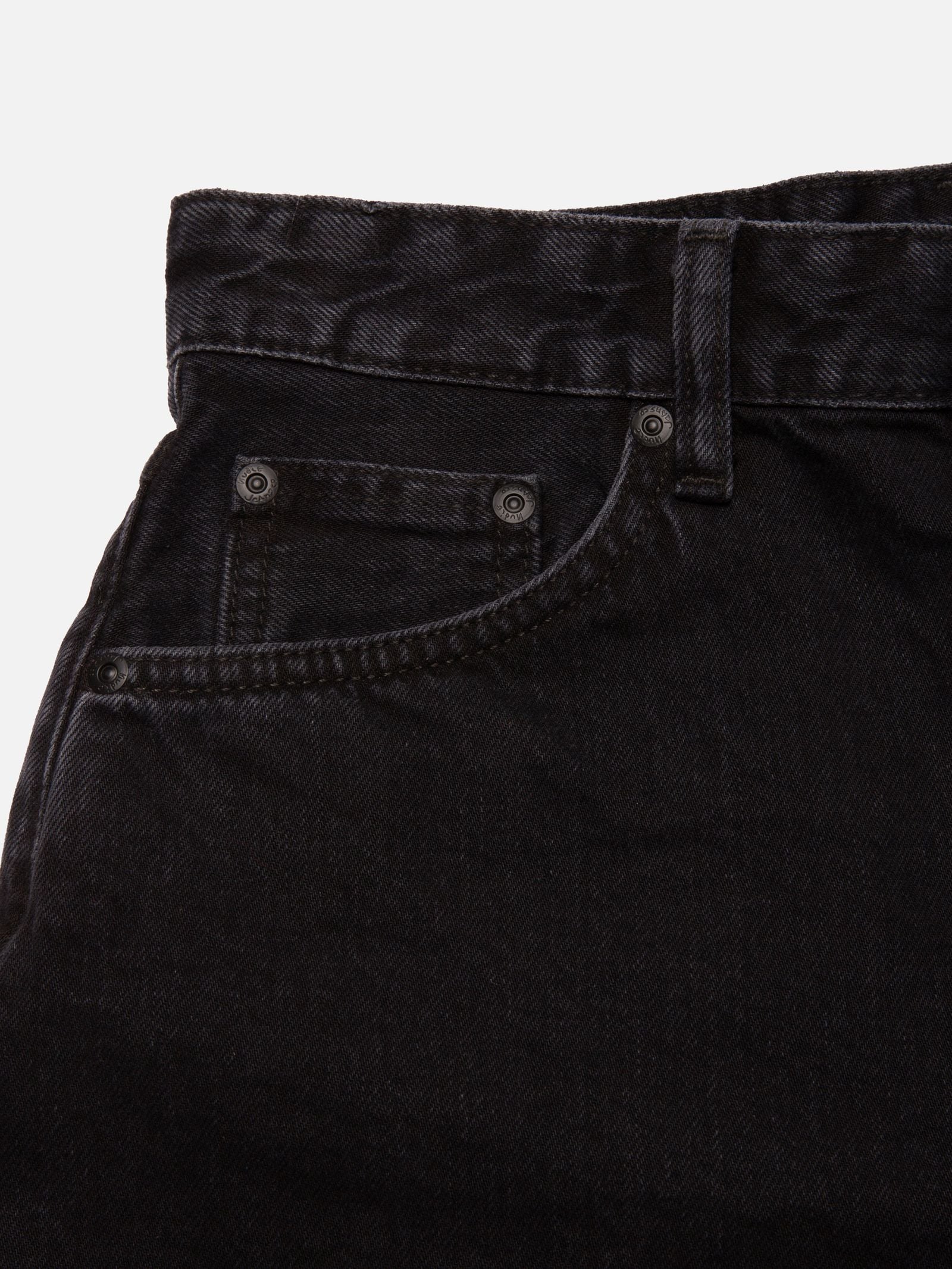 Nudie Jeans Maeve Denim Shorts — Smooth Black — view 5