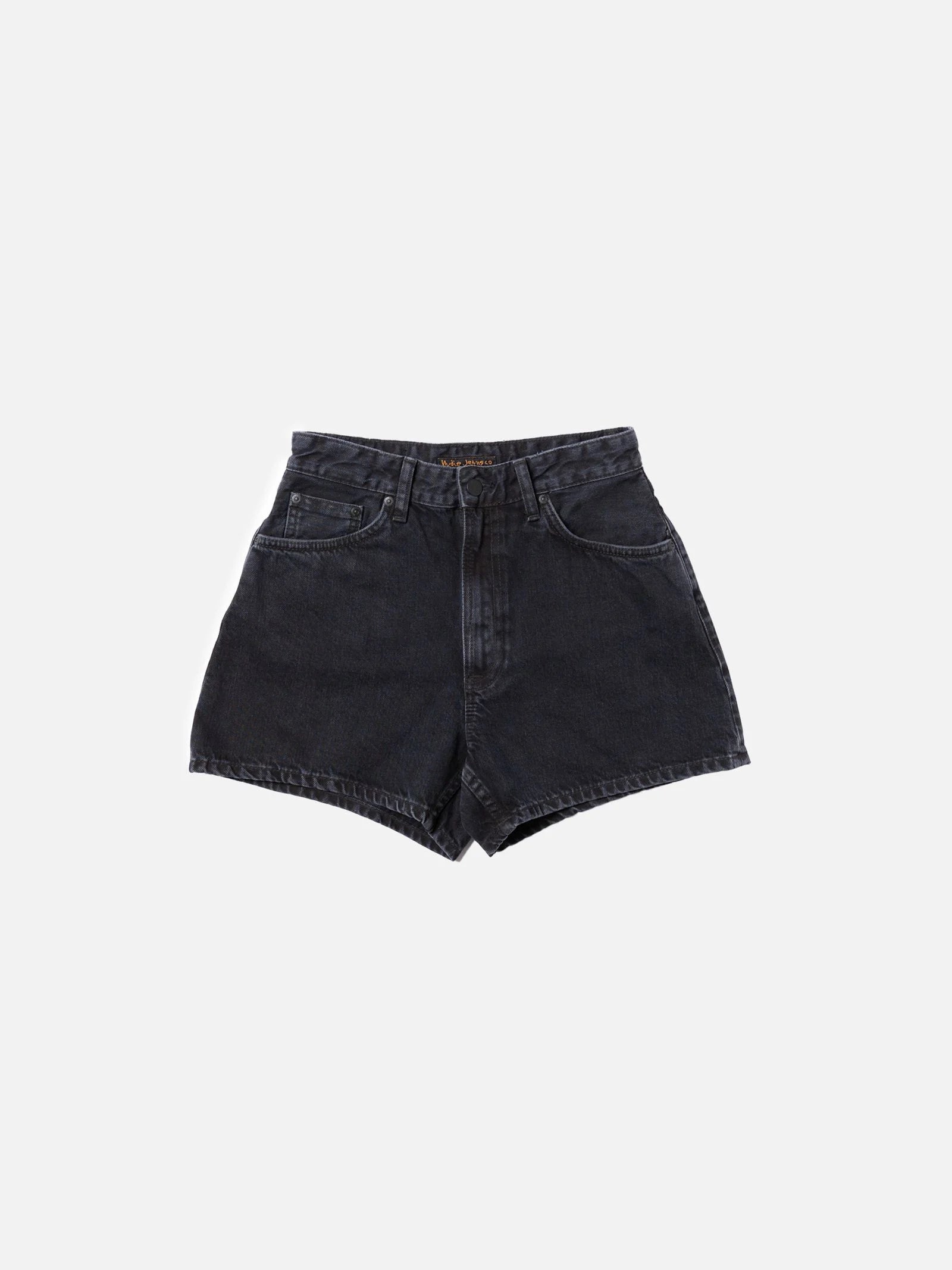 Nudie Jeans Maeve Denim Shorts — Smooth Black — view 2