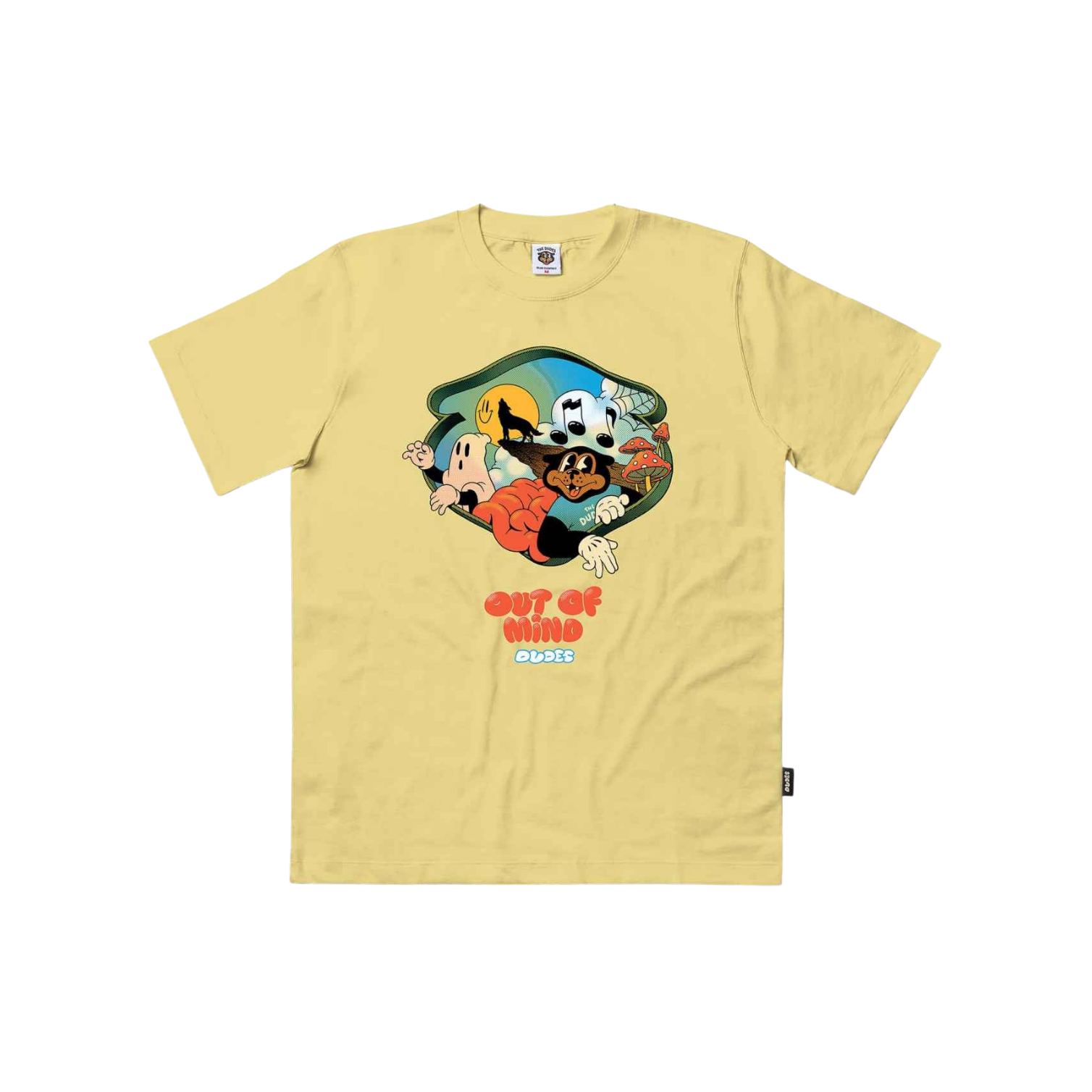 THE DUDES INNER WORLD CLASSIC T-SHIRT - CUSTARD