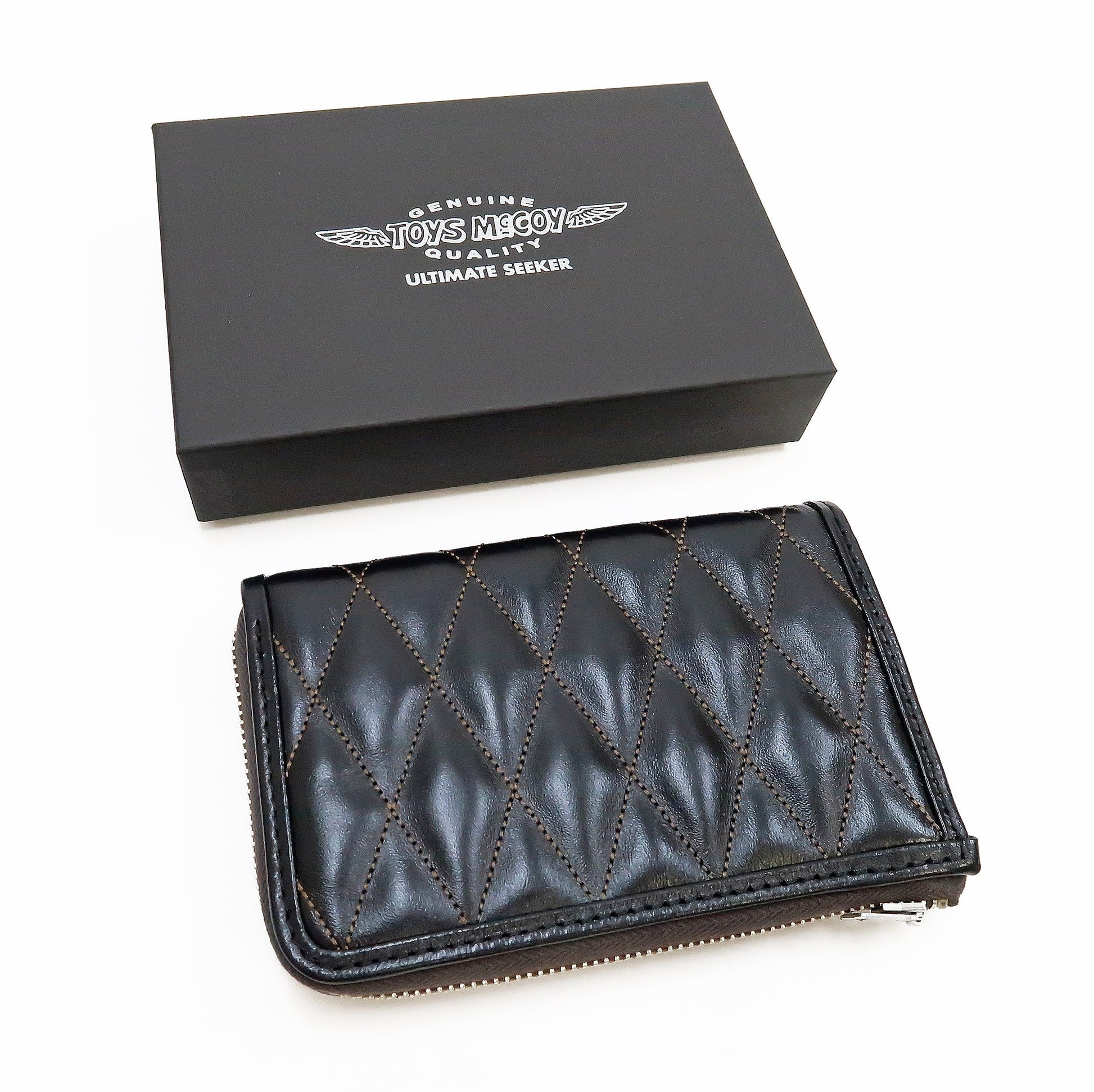 TOYS MCCOY LEATHER QUILTED SHORT WALLET - BLACK