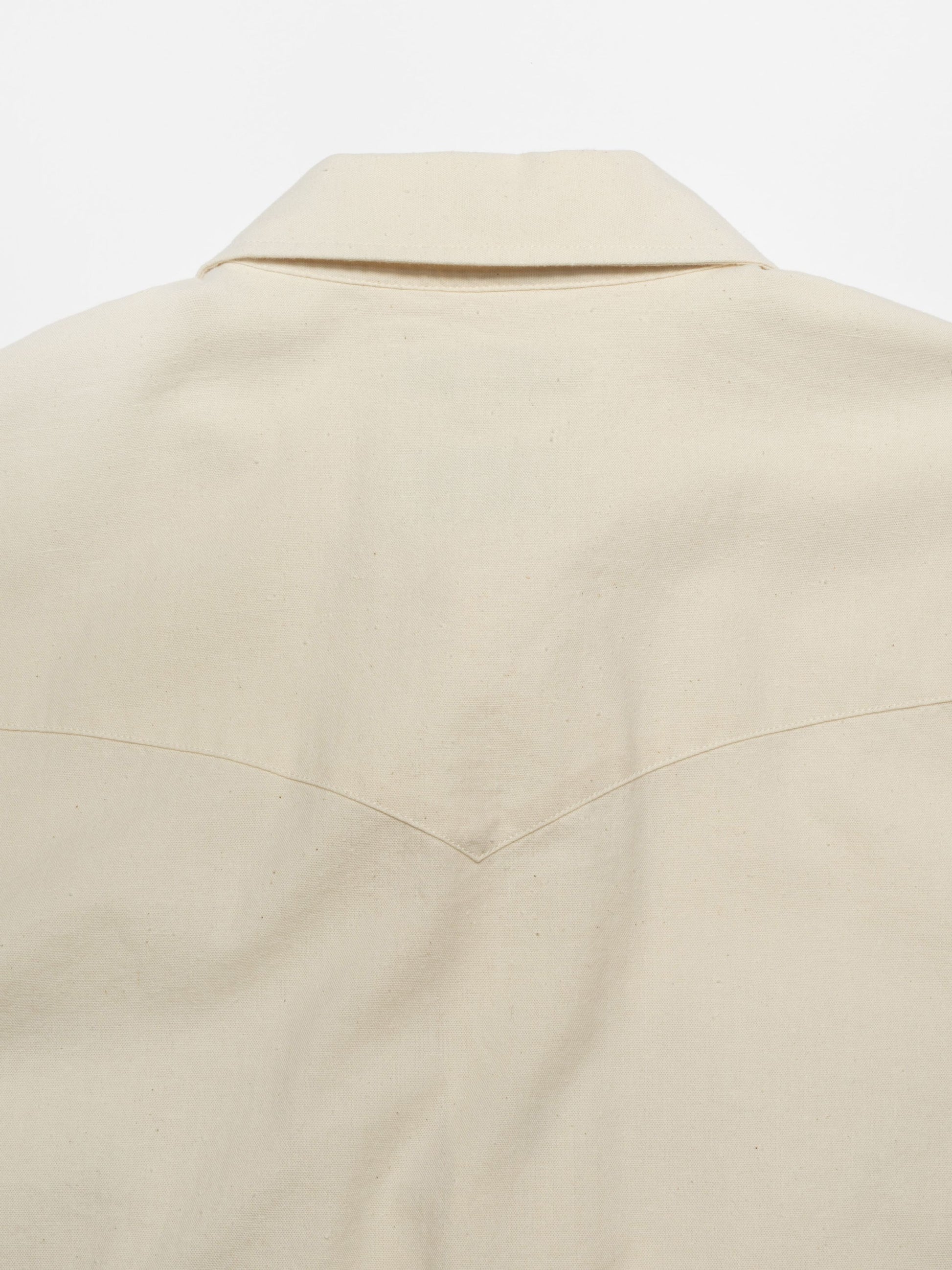 NUDIE JEANS GEORGE CHAMBRAY WESTERN SHIRT - ECRU