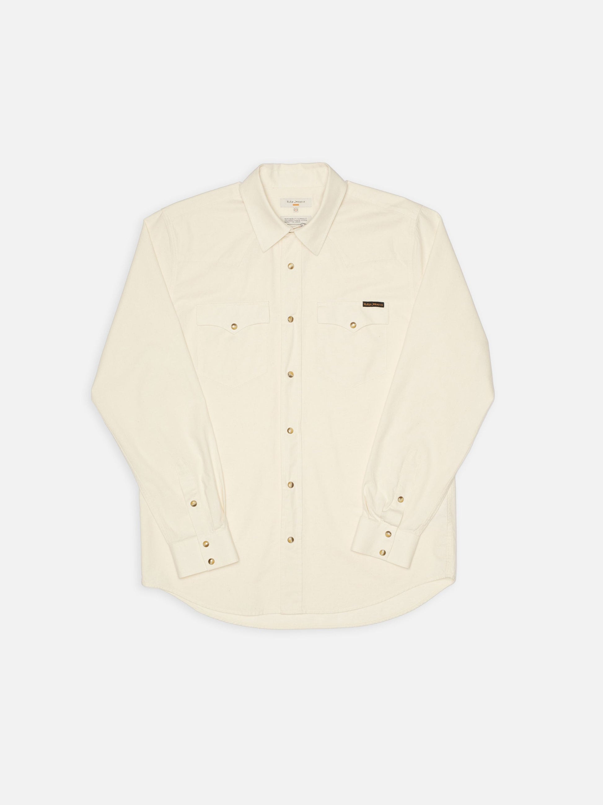NUDIE JEANS GEORGE CHAMBRAY WESTERN SHIRT - ECRU
